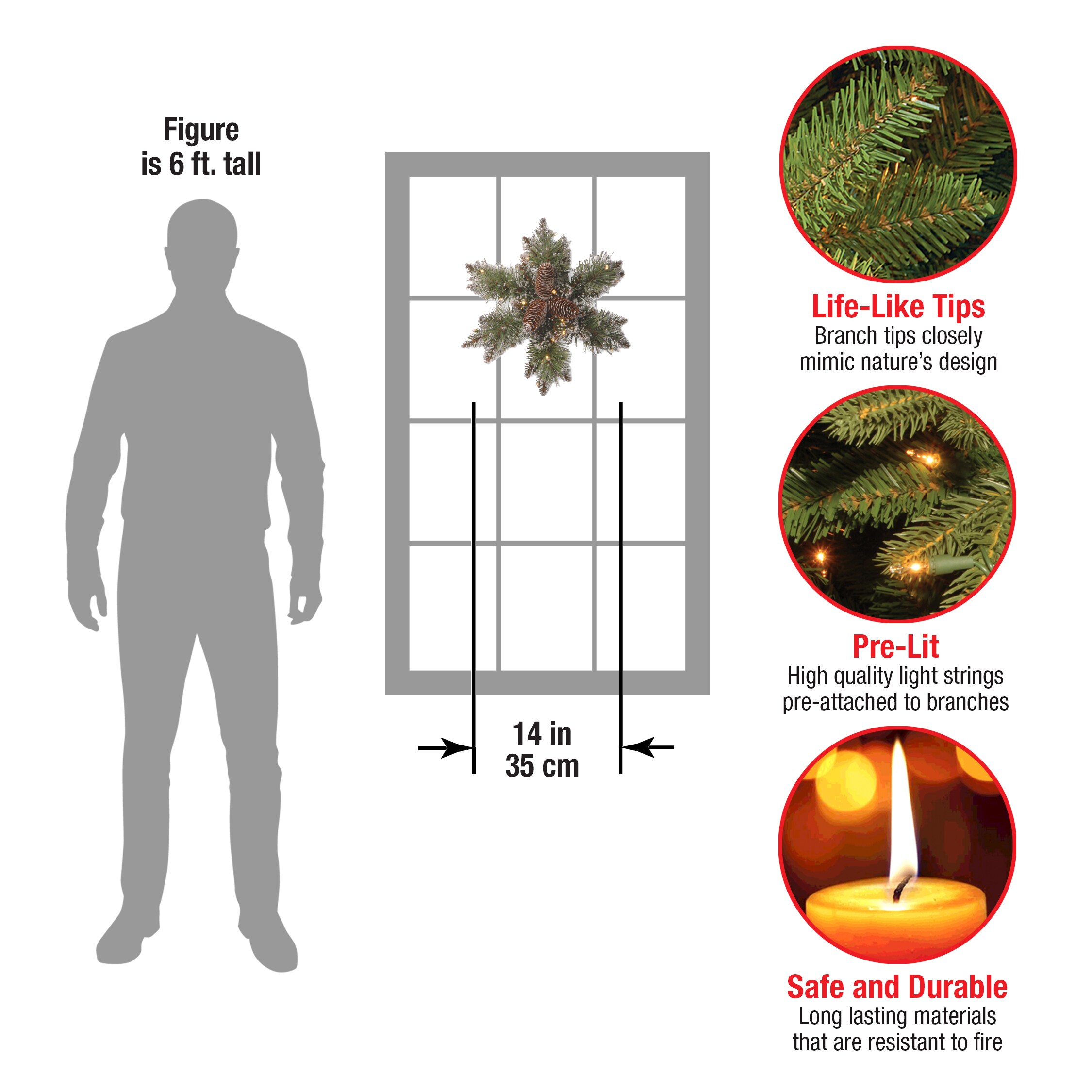 National Tree Company GB1-300L-14SB-1 Table-Christmas-Decorations - View #4