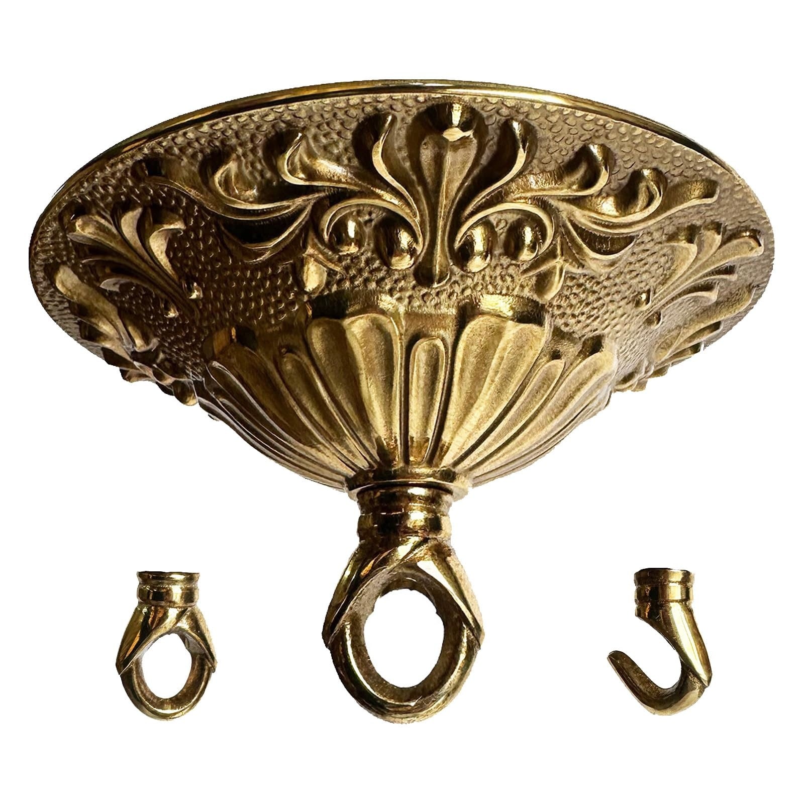 Oyezvary  1 Pack 5.51 Inch Diameter Solid Copper Ceiling Canopy Kit with Hooks Antique Bronze Finish Heavy Duty Light Cover Plate with Hardware