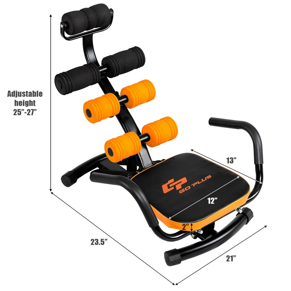 BODY RHYTHM Dual-track Ab Workout Machine with 4 Adjustable Heights,  Foldable Core & Abdominal Exercise Machine with 330lbs Weight Capacity,  Total Ab