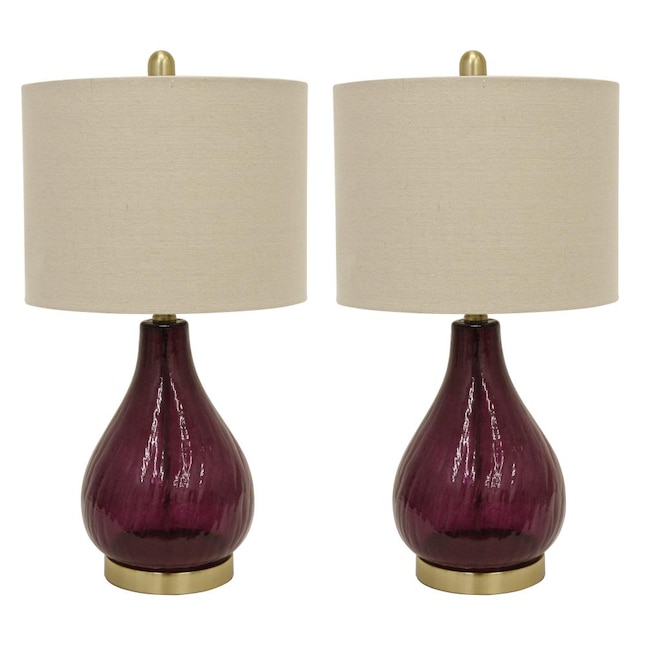 Standard Lamp Set With Brown Shades, Brown Table Lamps Set Of 2