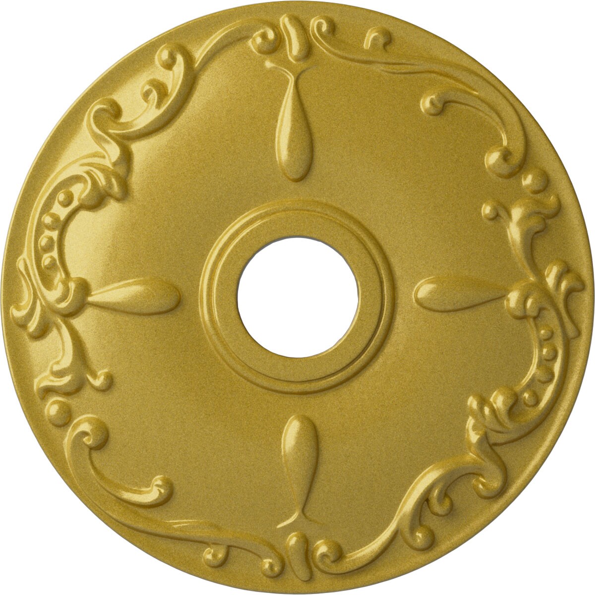 Ekena Millwork CM18KERGS Kent 18-in W x 18-in L Painted Rich Gold Polyurethane Whole Ceiling Medallion