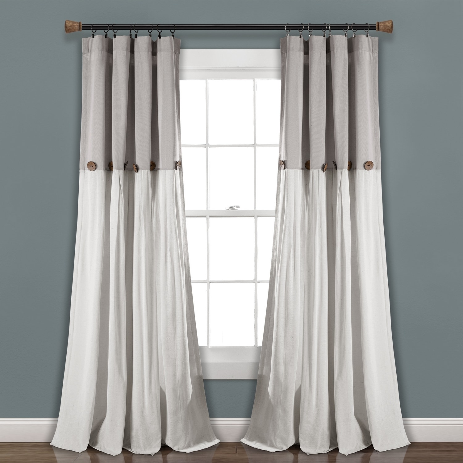 Lush Decor 16T004037 84-Inches White Rod pocket Single curtain panel