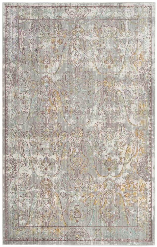 Safavieh MYS925R-5 Mystique Cadiz 5 x 8 (ft) Loomed Polyester Gray/Multi Rectangular Indoor Distressed/Overdyed Area rug