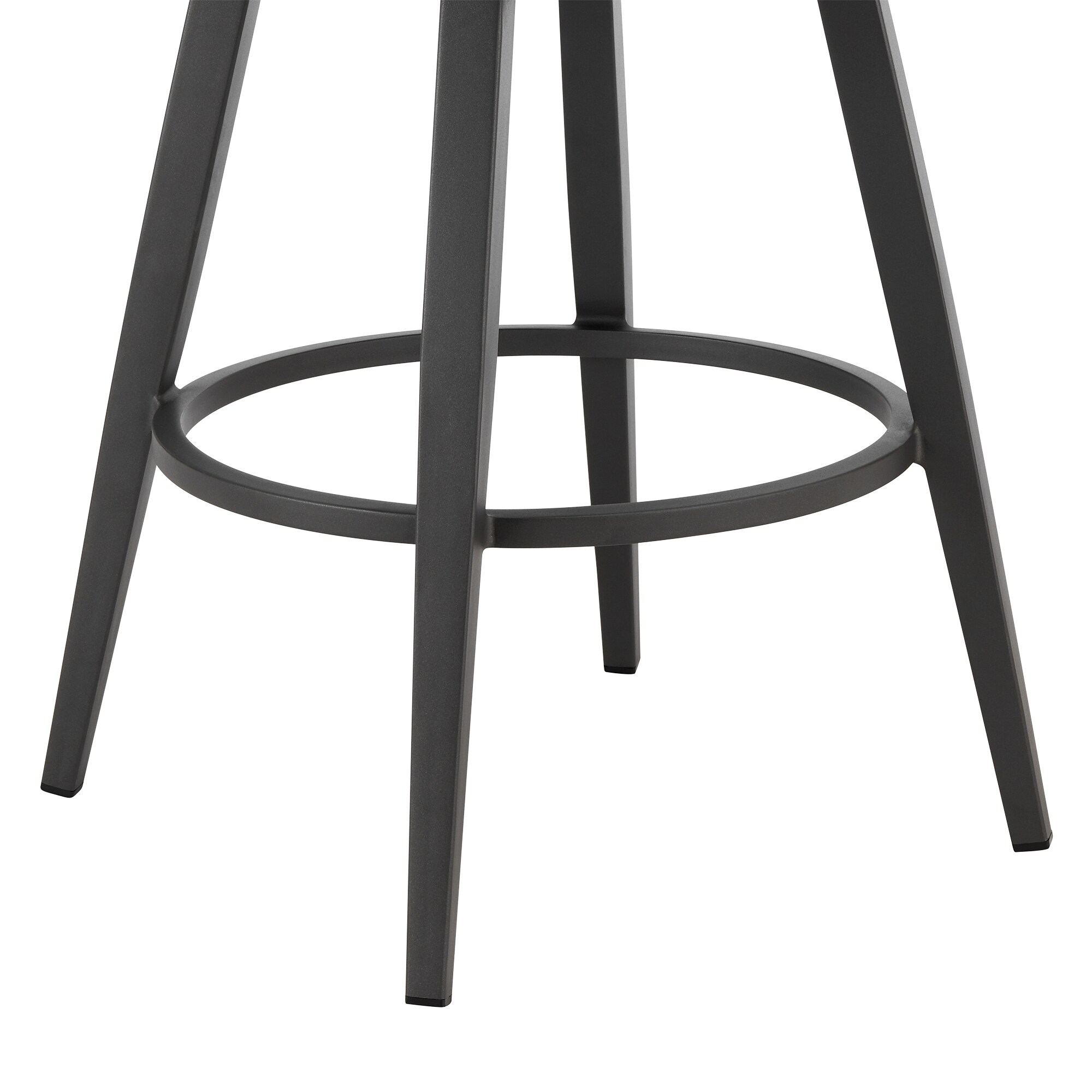 Zella Gray Aluminum Outdoor Swivel Bar Stool with Cushions