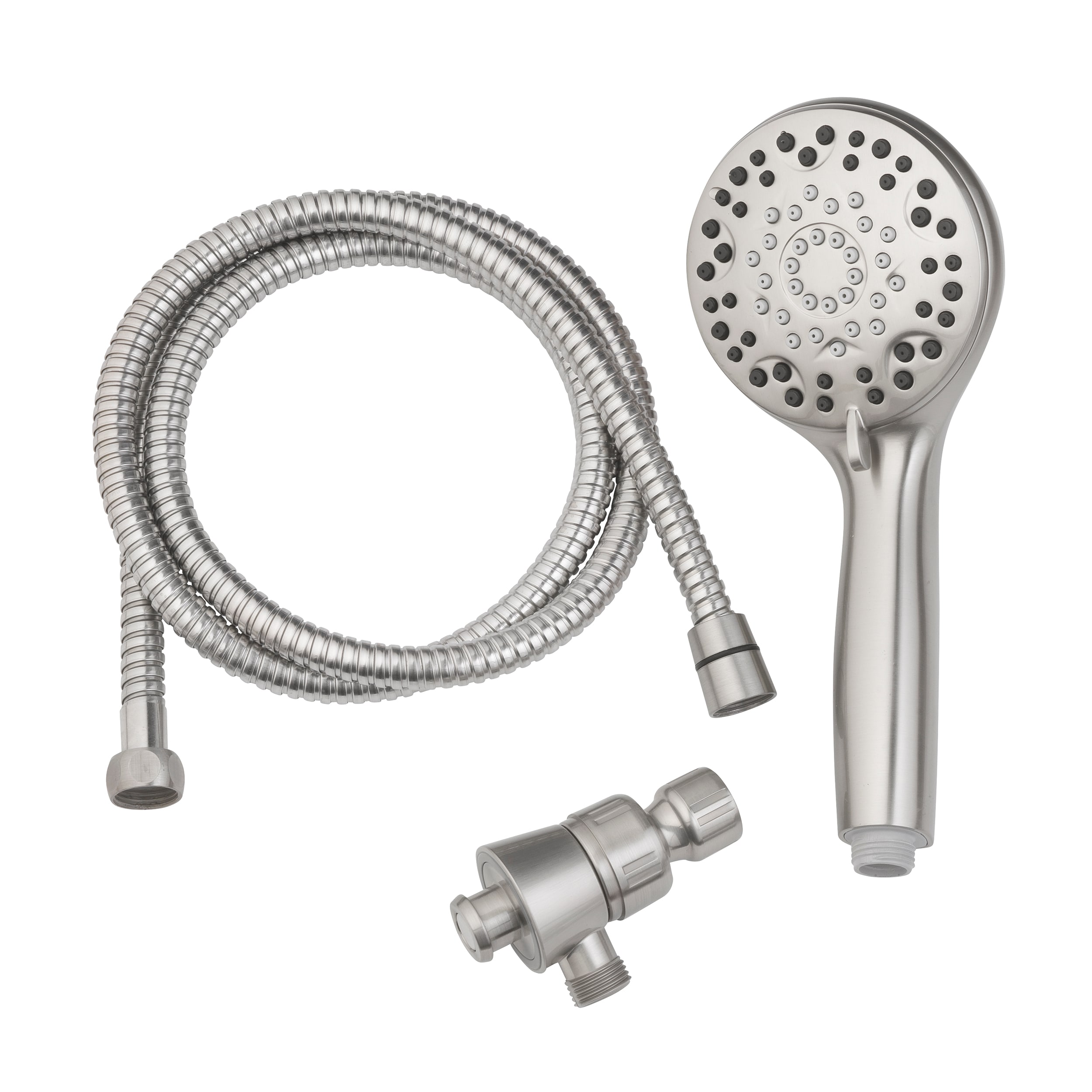 allen + roth Galway Brush Nickel 6-in Round Handheld Shower Head 1.8 ...