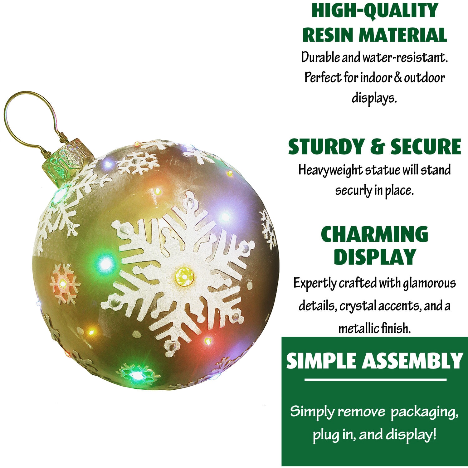 Fraser Hill Farm FFRS018-ORN1-GLD Table-Christmas-Decorations - View #5