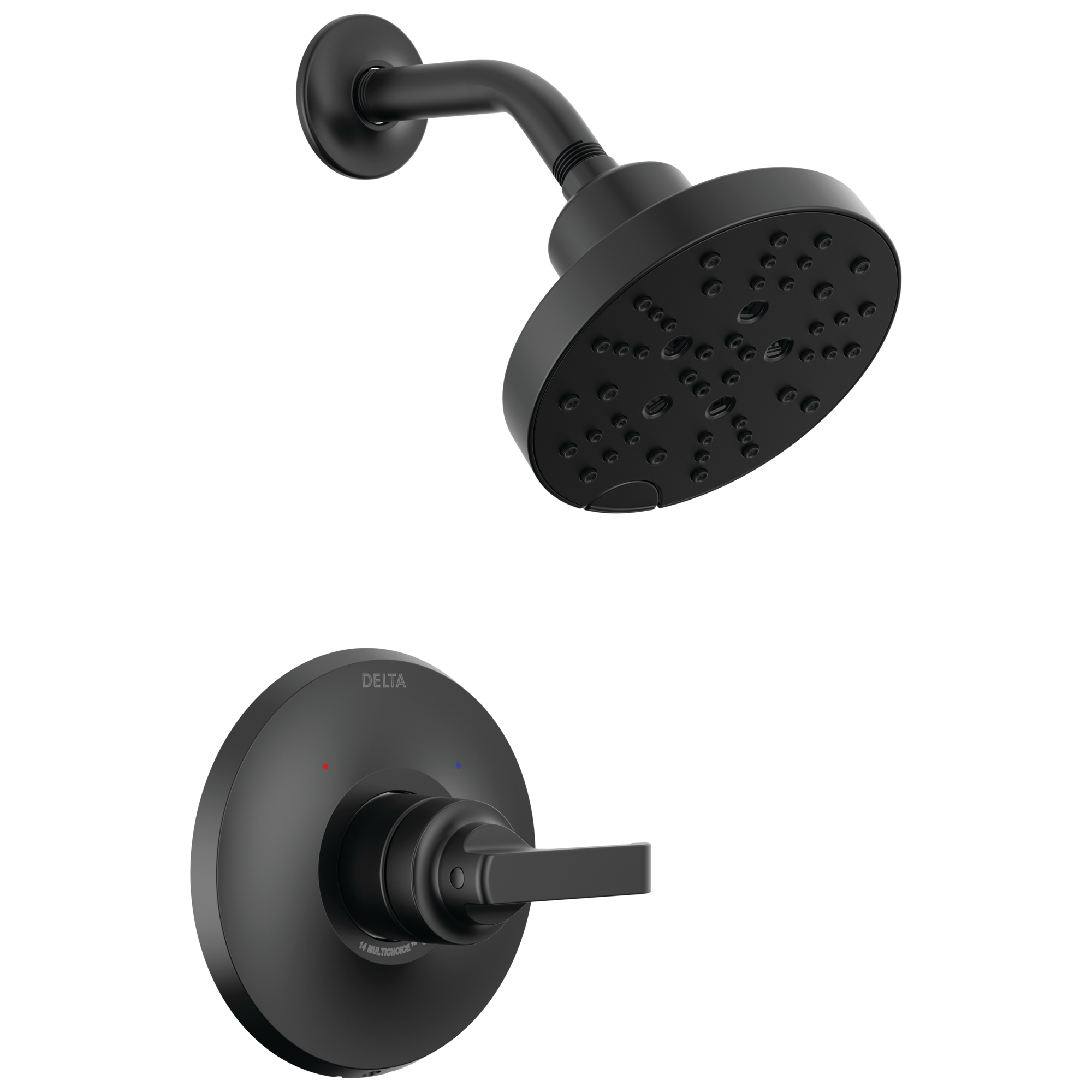 Delta Tetra Matte Black 1-handle Multi-function Round Shower Faucet ...