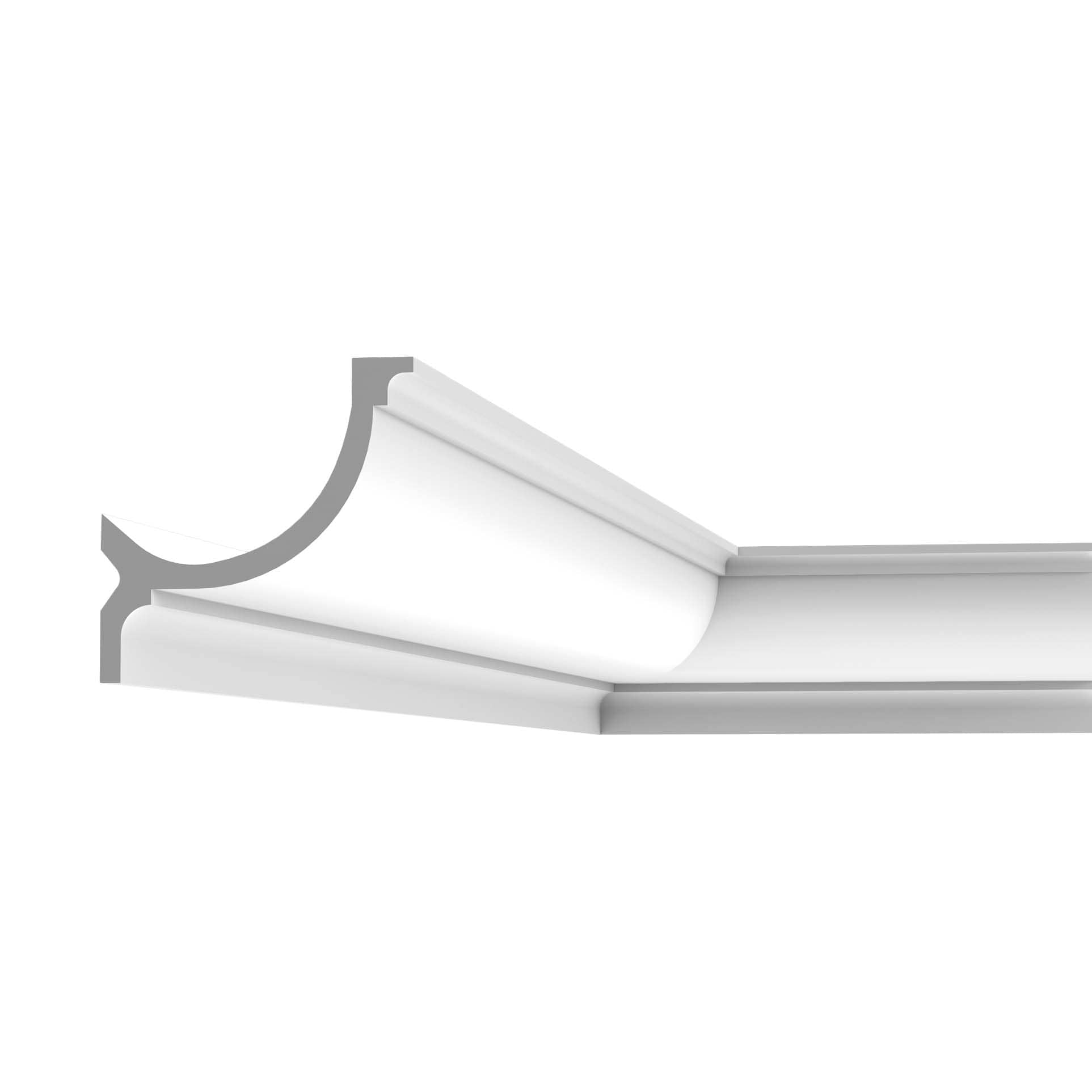 78-Inch Primed White Polyurethane Crown Moulding