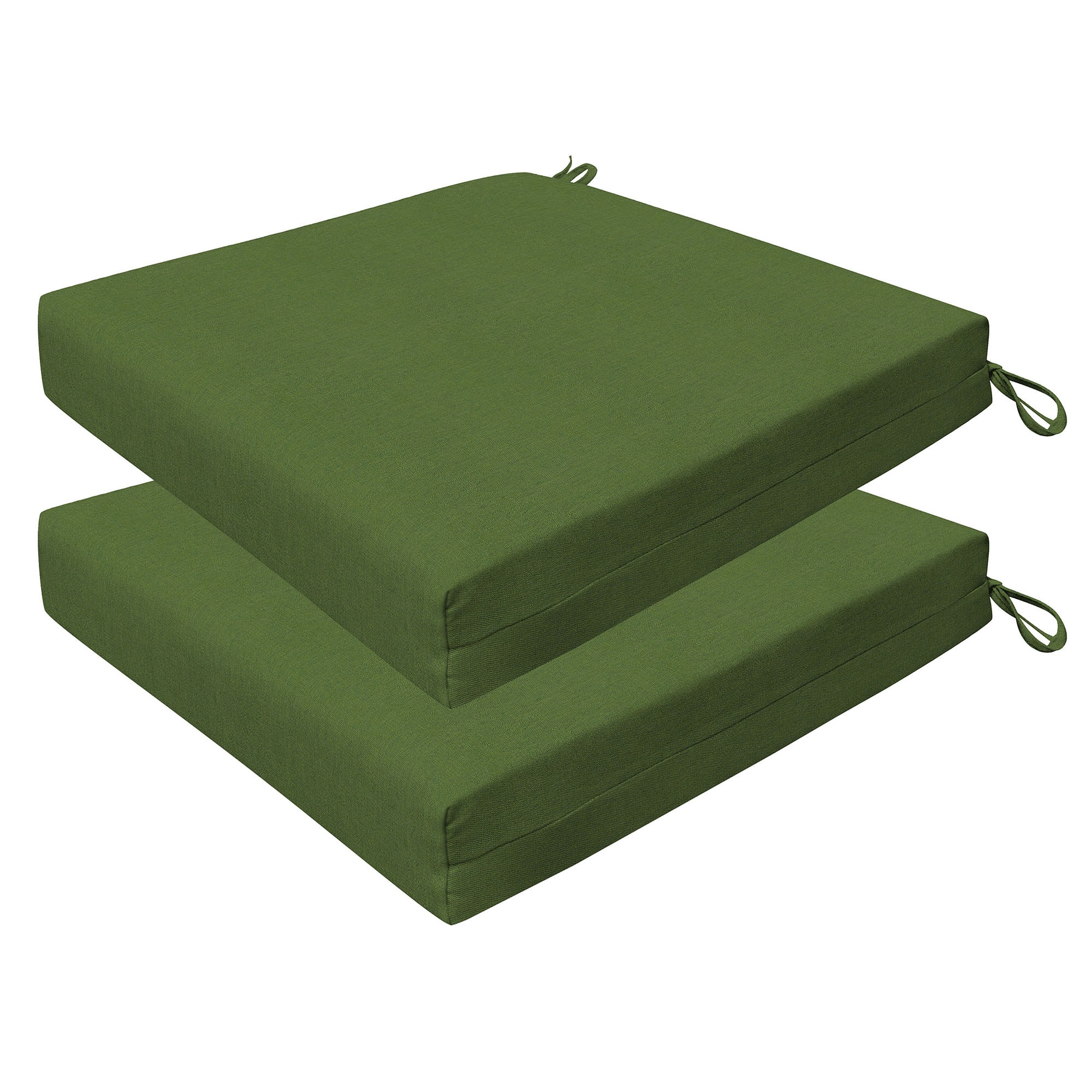 3i Products 21312S-201A169 20-in x 20-in 2 -Piece Textured Solid Artichoke Green Patio chair cushion