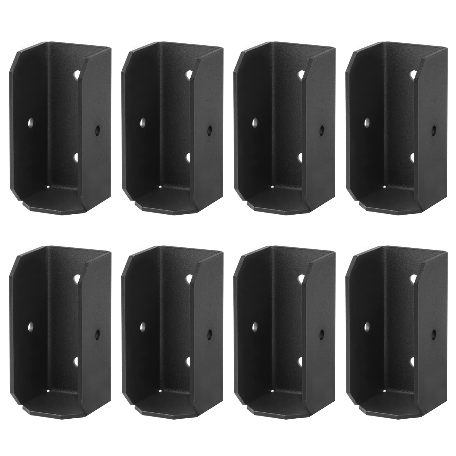 Afoxsos  8 Pack 2 by 4 Black Deck Railing Fence Bracket U Shape Concealed Joist Hanger 12 Gauge Steel durable home and garden accessory designed