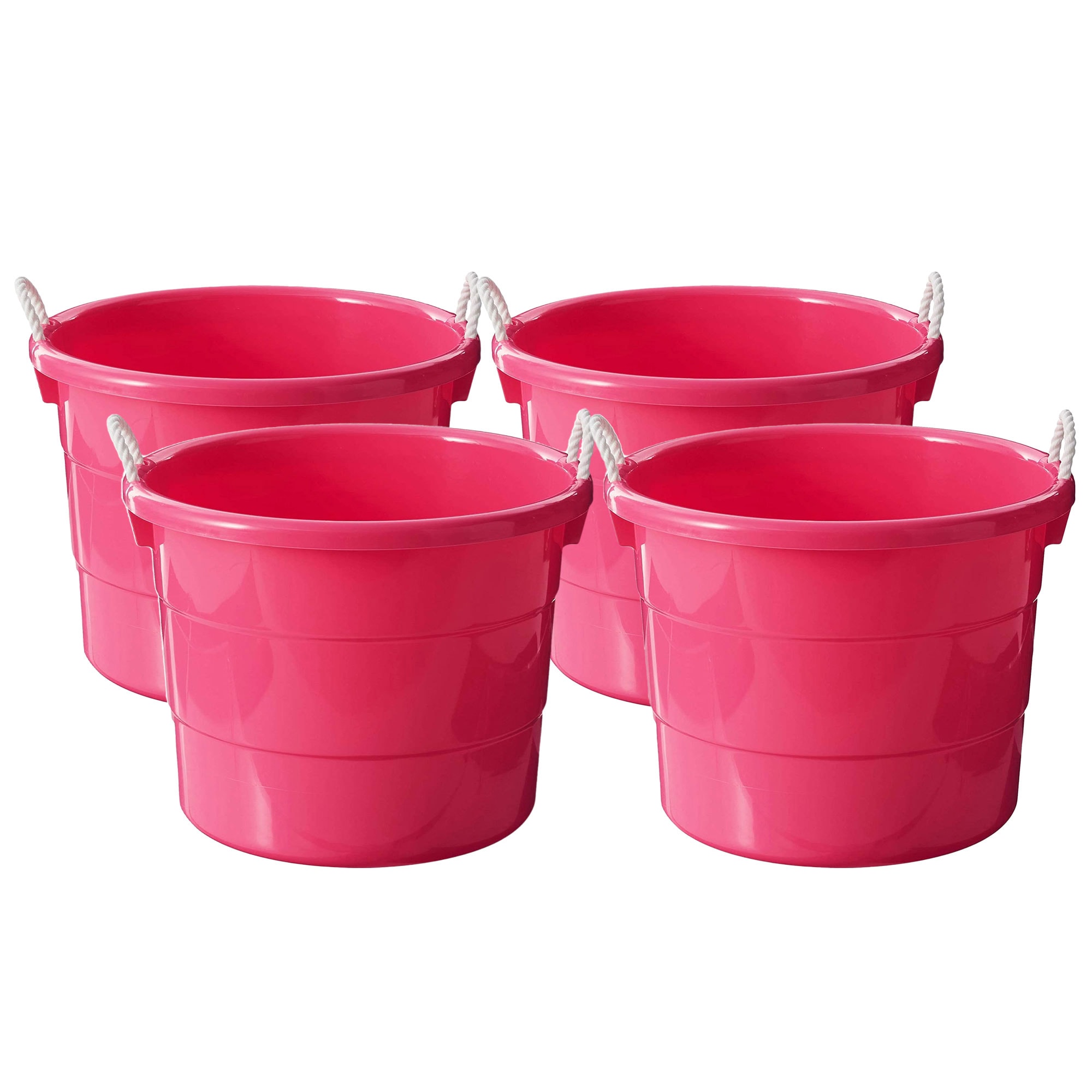 Homz 14 Gallon Plastic Storage Container with Lid, Clear and Pink