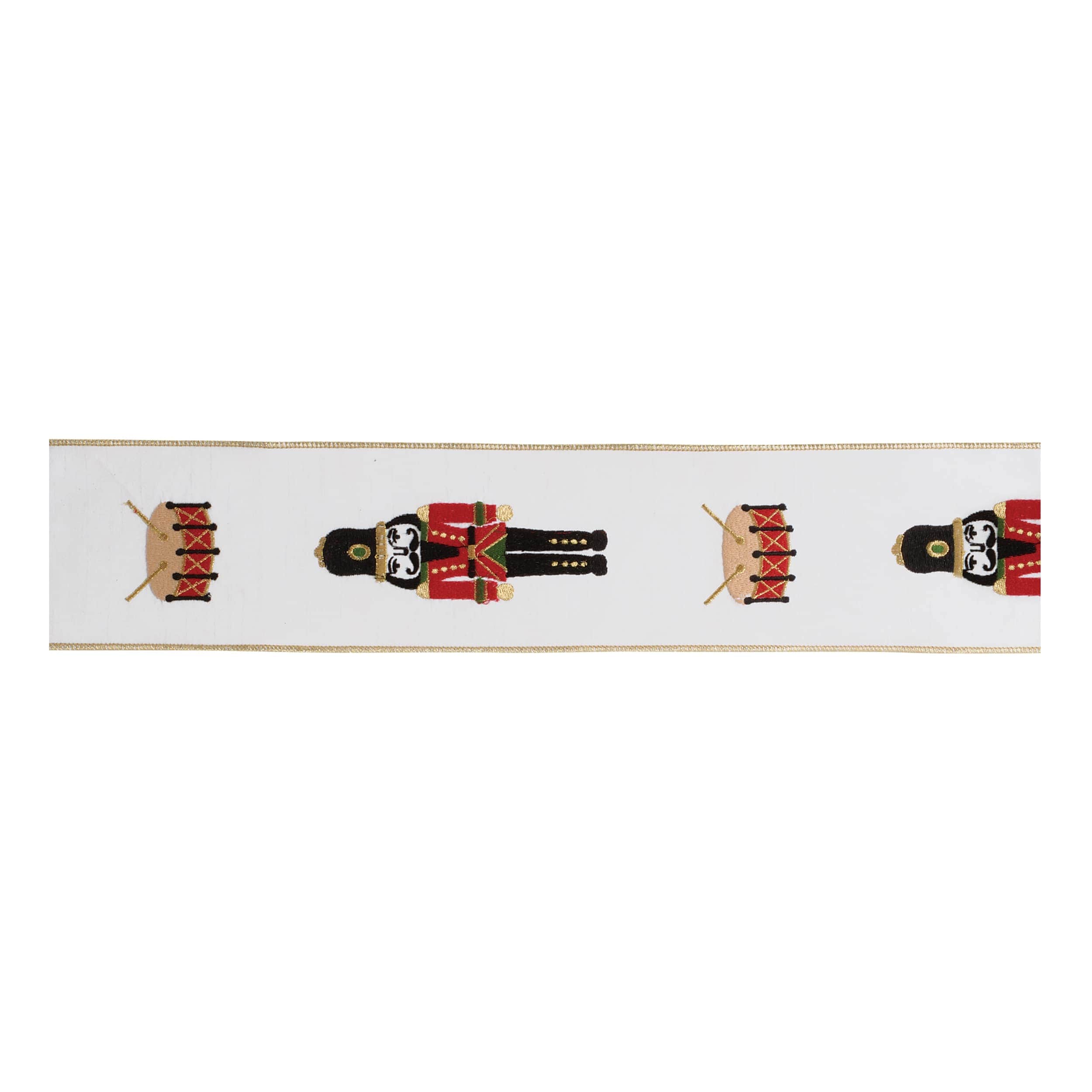 Melrose International - Embroidered Nutcracker Wired Ribbon 4 in x 5 Yds.