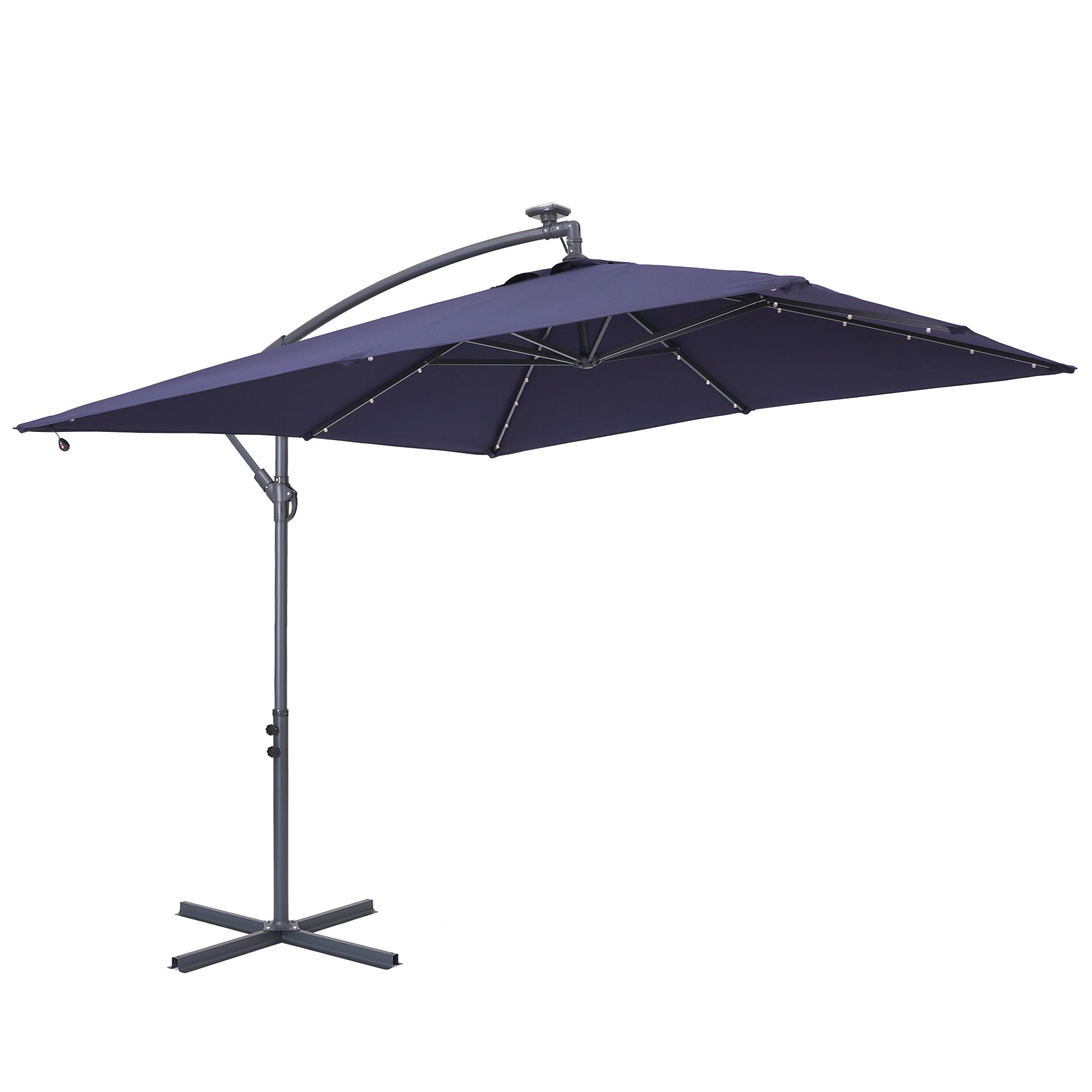 CASAINC CA250BGLED 8.5-Feet Aluminum Push-button Tilt Cantilever Patio Umbrella with Lights and