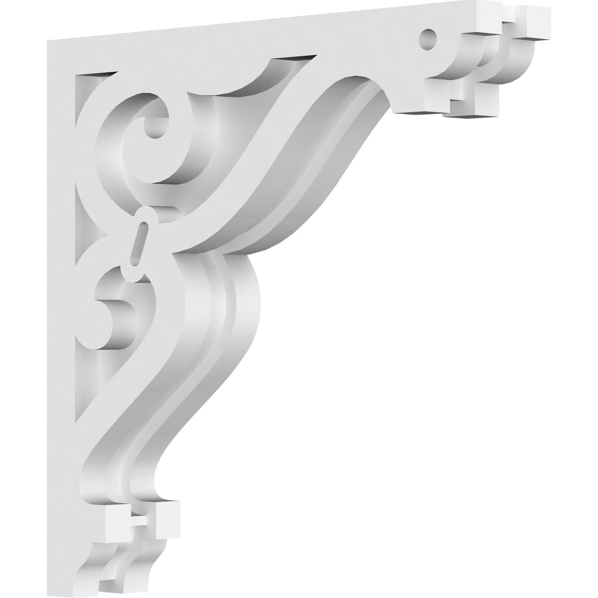 Ekena Millwork CORP01X10X10FI 1.875-in x 10-in x 10-in Finley Unfinished White PVC Paintable Corbel