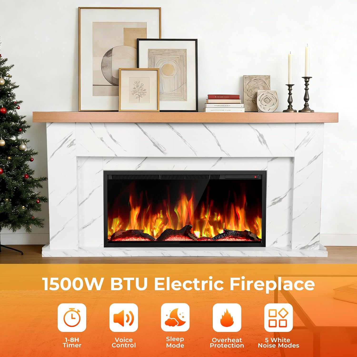 R.W.FLAME 00364HWF0-LIGHTOAK Electric-Fireplaces - View #3