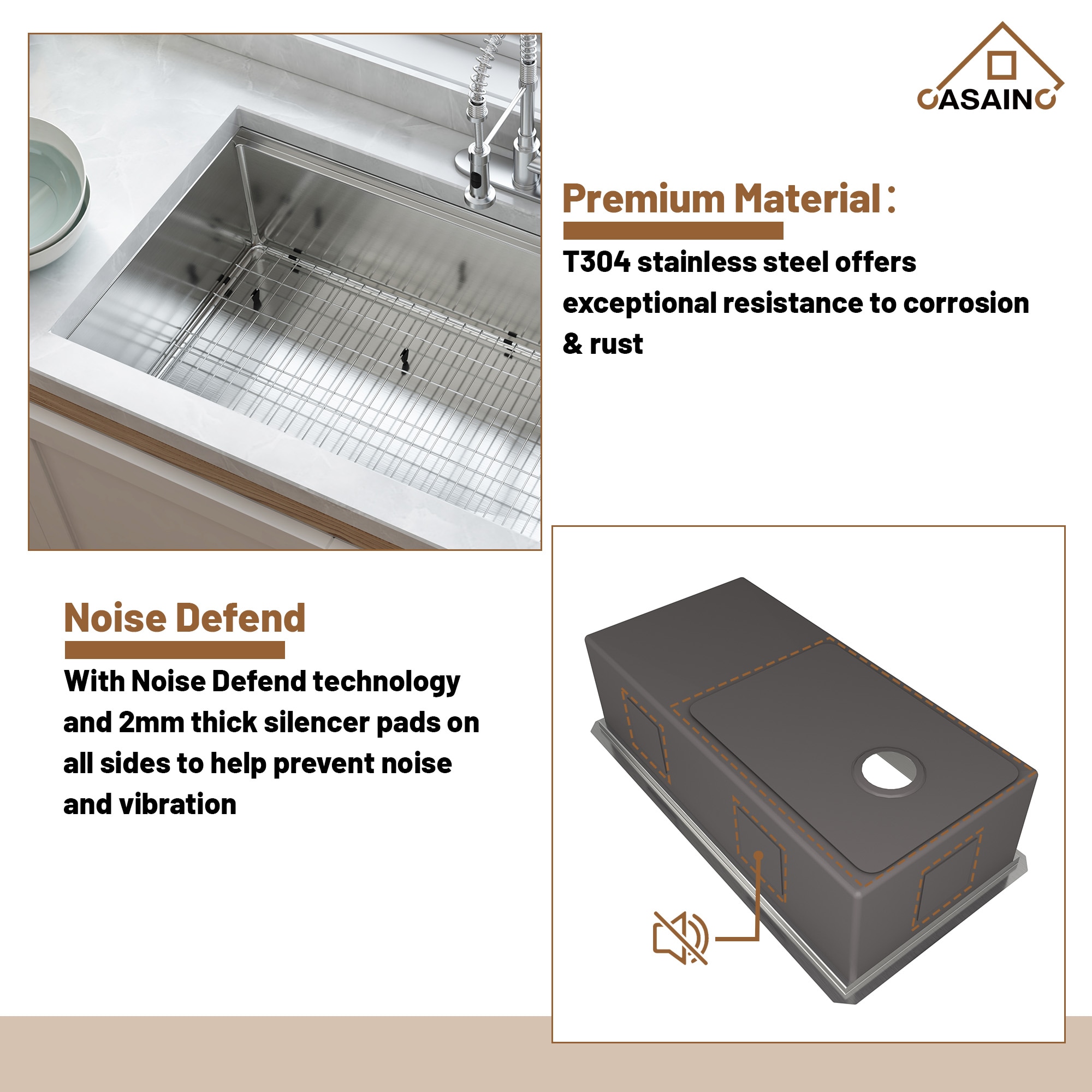 CASAINC YS-FH-SINK-017-WE Kitchen-Sinks - View #6