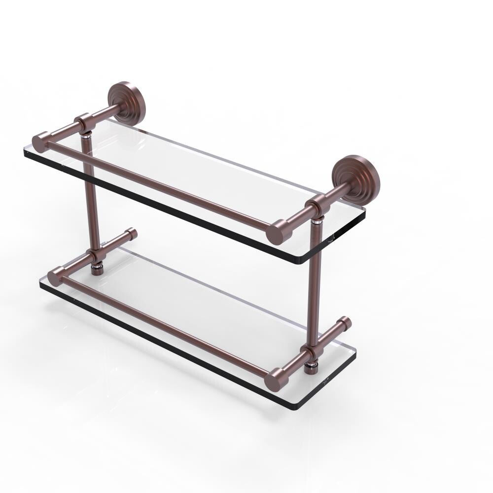 Allied Brass WP-2/16-GAL-CA Waverly Place Antique Copper 2 -Tier Wall mount Bathroom Shelf ( 16-in x 8-in x 5-in )