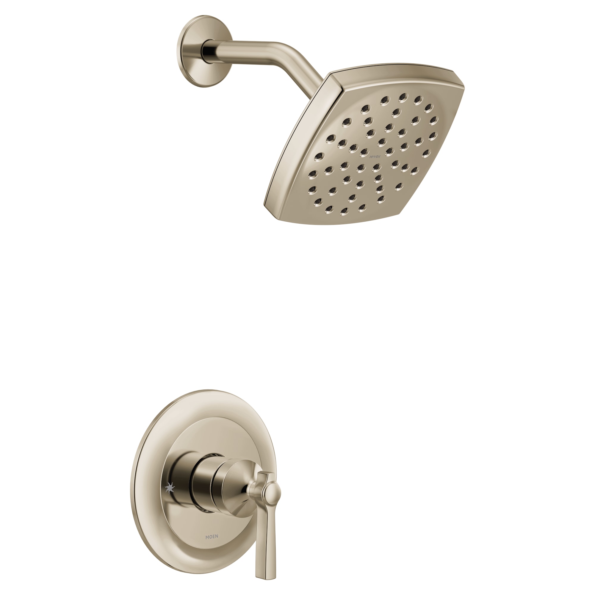 Moen UTS3912NL Flara Polished Nickel 1-handle Single function 6-Inches Square Shower Faucet
