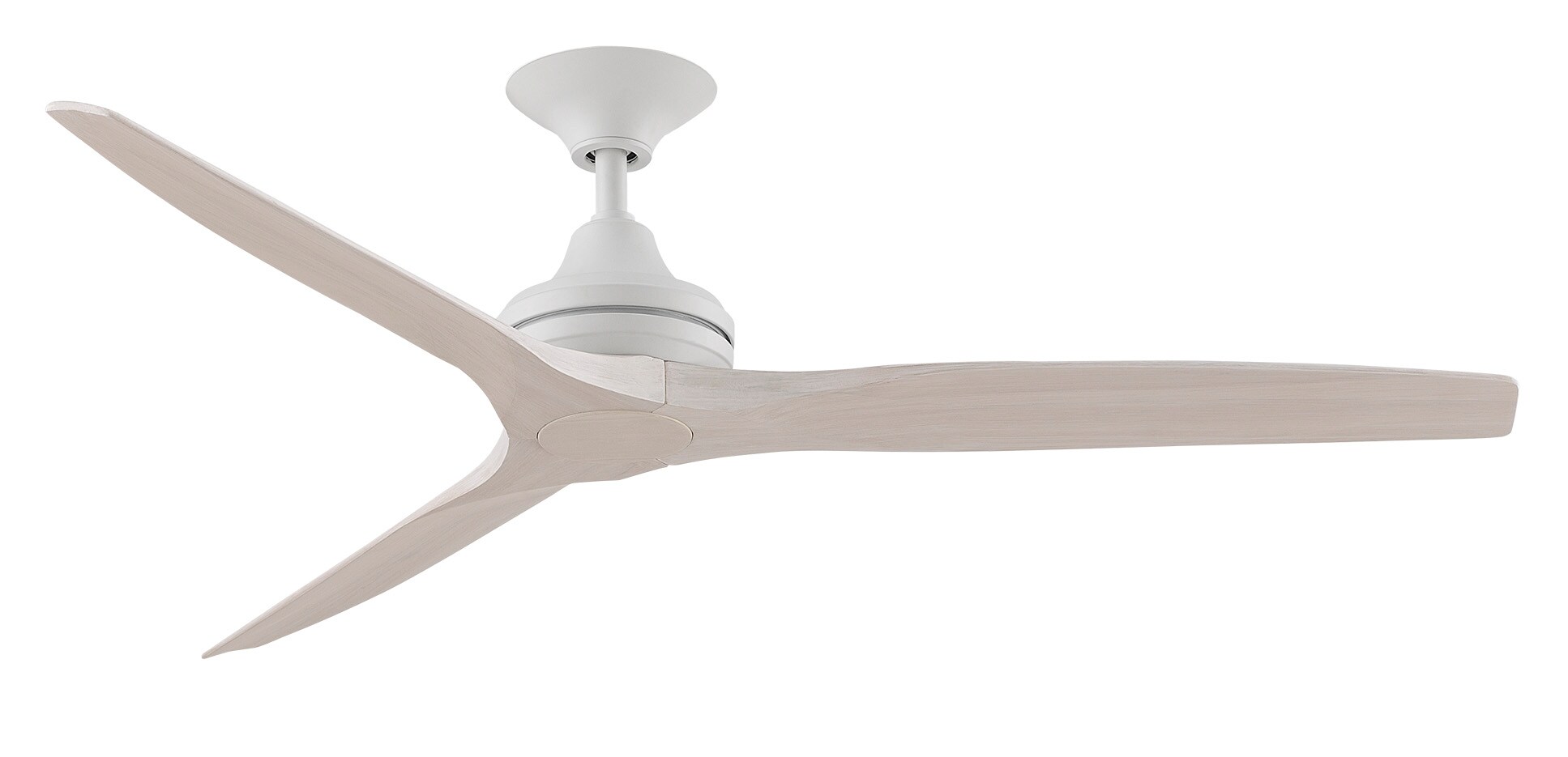 Fanimation FP6721BMW-60WW Spitfire 60-in Outdoor Matte White with Washed White Blades Propeller Ceiling Fan Light Kit Compatible - Remote Included ( 3 -Blade )