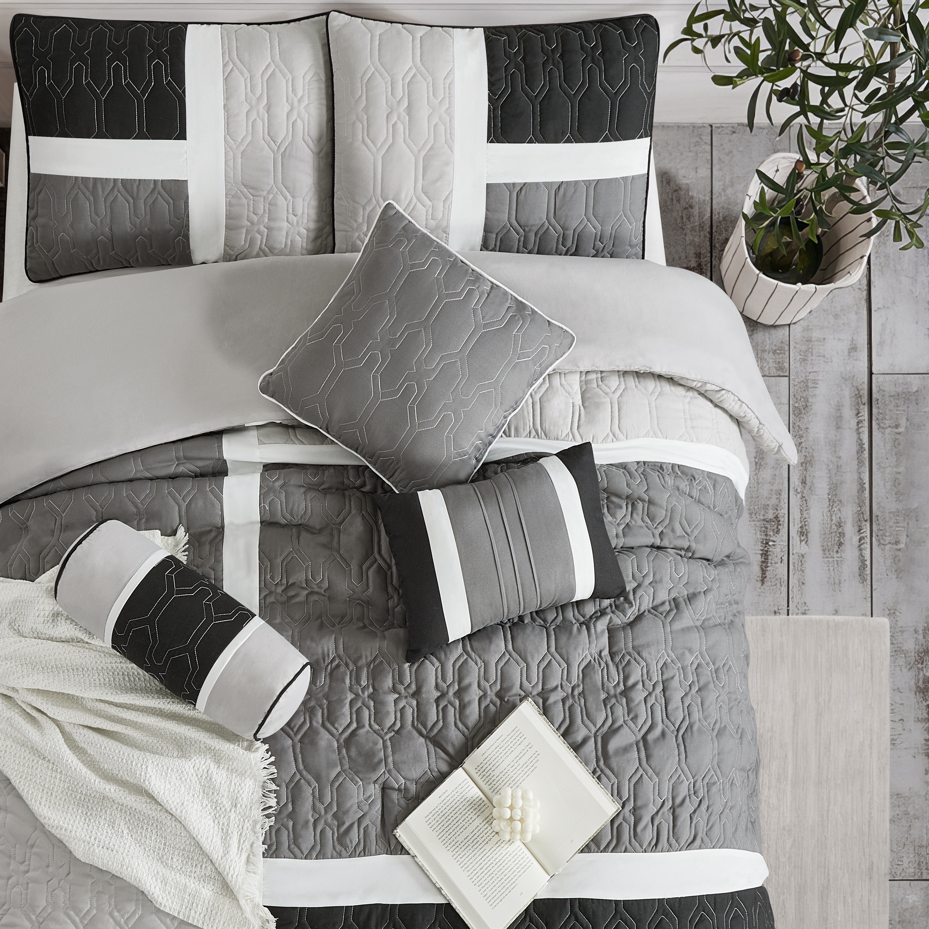 Nanshing NATALIA7-Q-GREY bedding - View #2