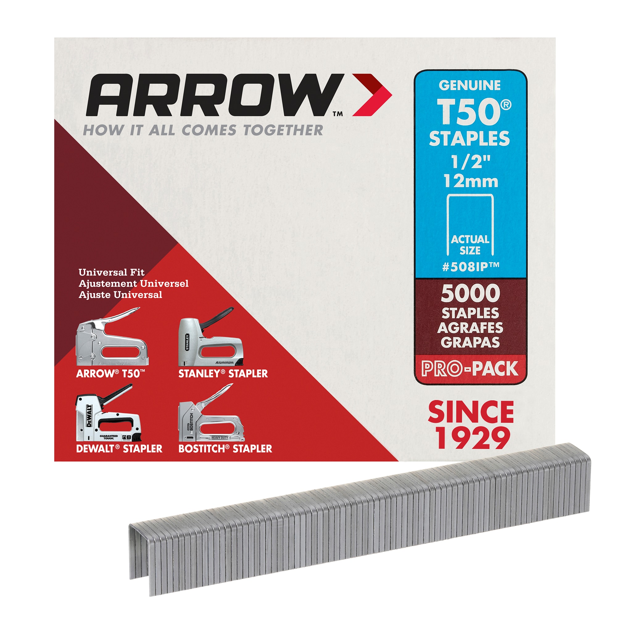 Arrow 1/2-in Leg x 3/8-in Medium Crown 18-Gauge Heavy-Duty Staples 1000-Count 