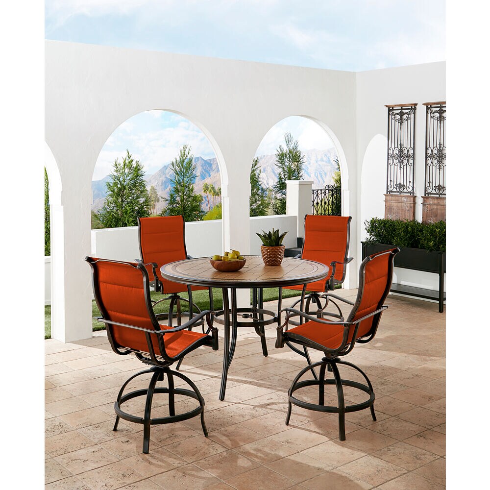 Hanover MONDN5PCPDBR-C-RED Patio-Dining-Sets - View #8