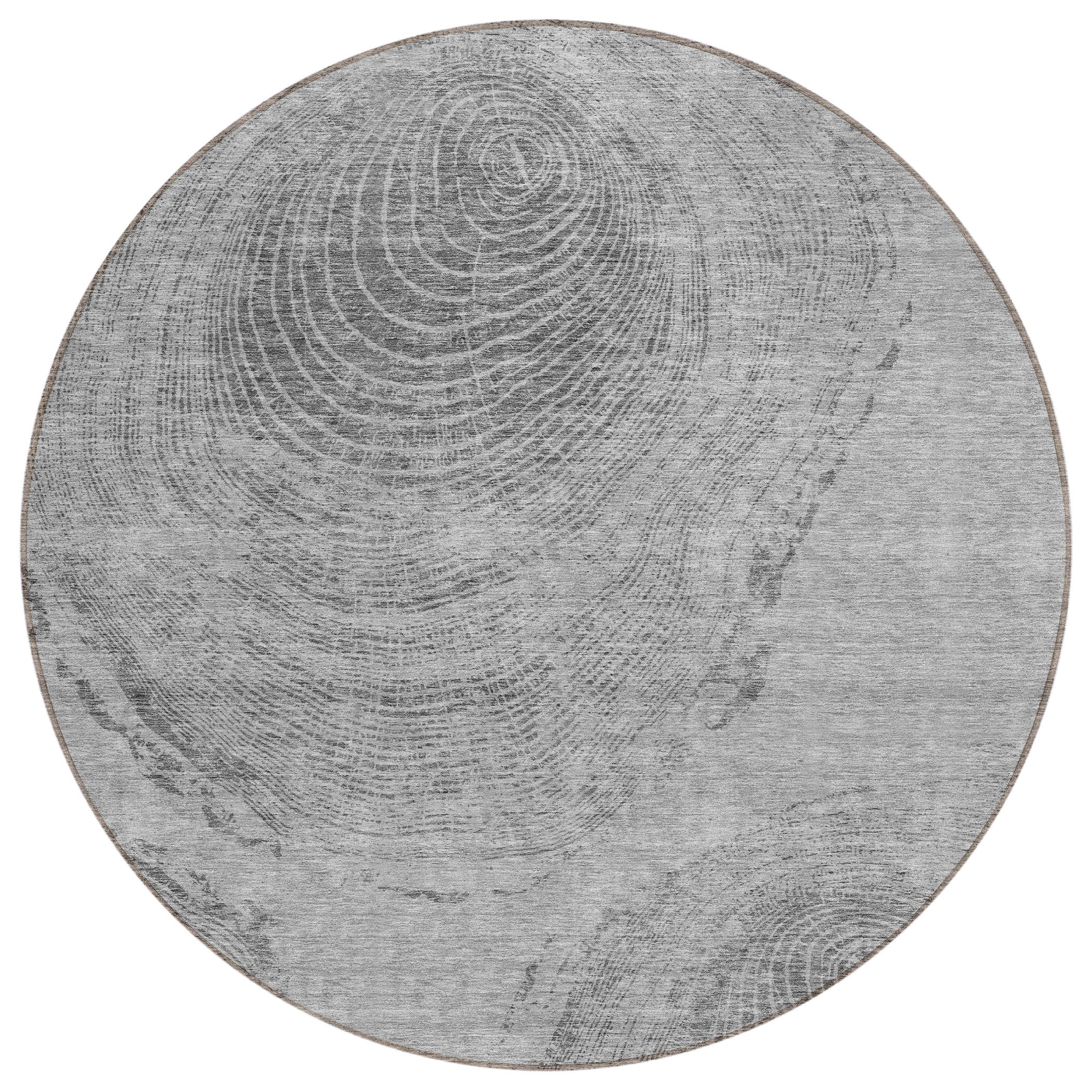 Addison Rugs ACN713GY8RO Chantille ACN713GY 8 x 8 (ft) Polyester Gray Round Indoor/Outdoor Geometric Machine washable Area rug