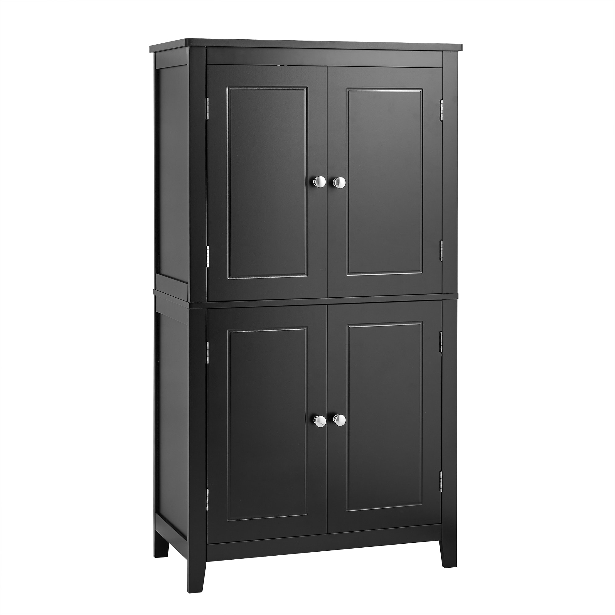 Forclover Laundry Bathroom Cabinets 23.6-in x 43.3-in x 11.8-in Black Freestanding Linen Cabinet