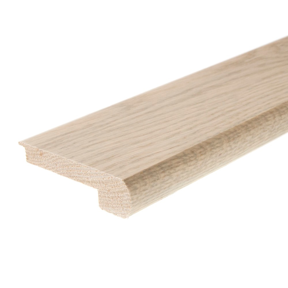 Flexco 792122 Solid Wood Stair Nose 2.75-in x 78-in x 0.375-in Frosted Prefinished Wood Oak Flush Stair Nosing