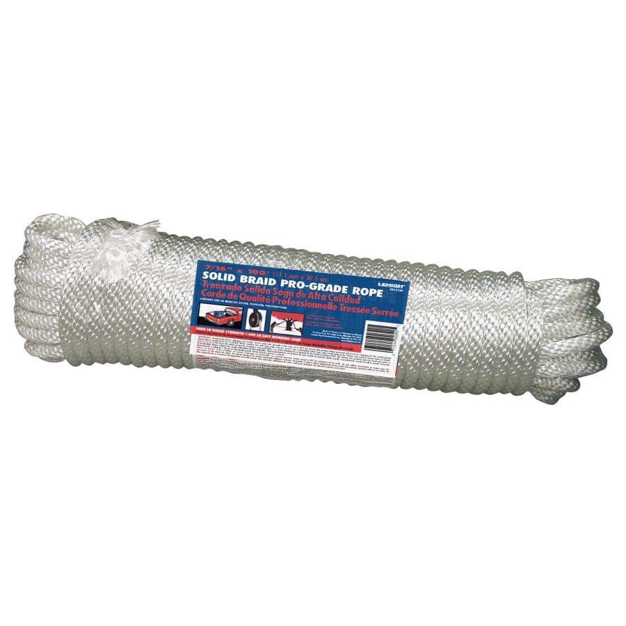 Lehigh 7/16-in x 100-ft Braided Nylon Rope (By-The-Roll) in the Rope  (By-the-Roll) department at
