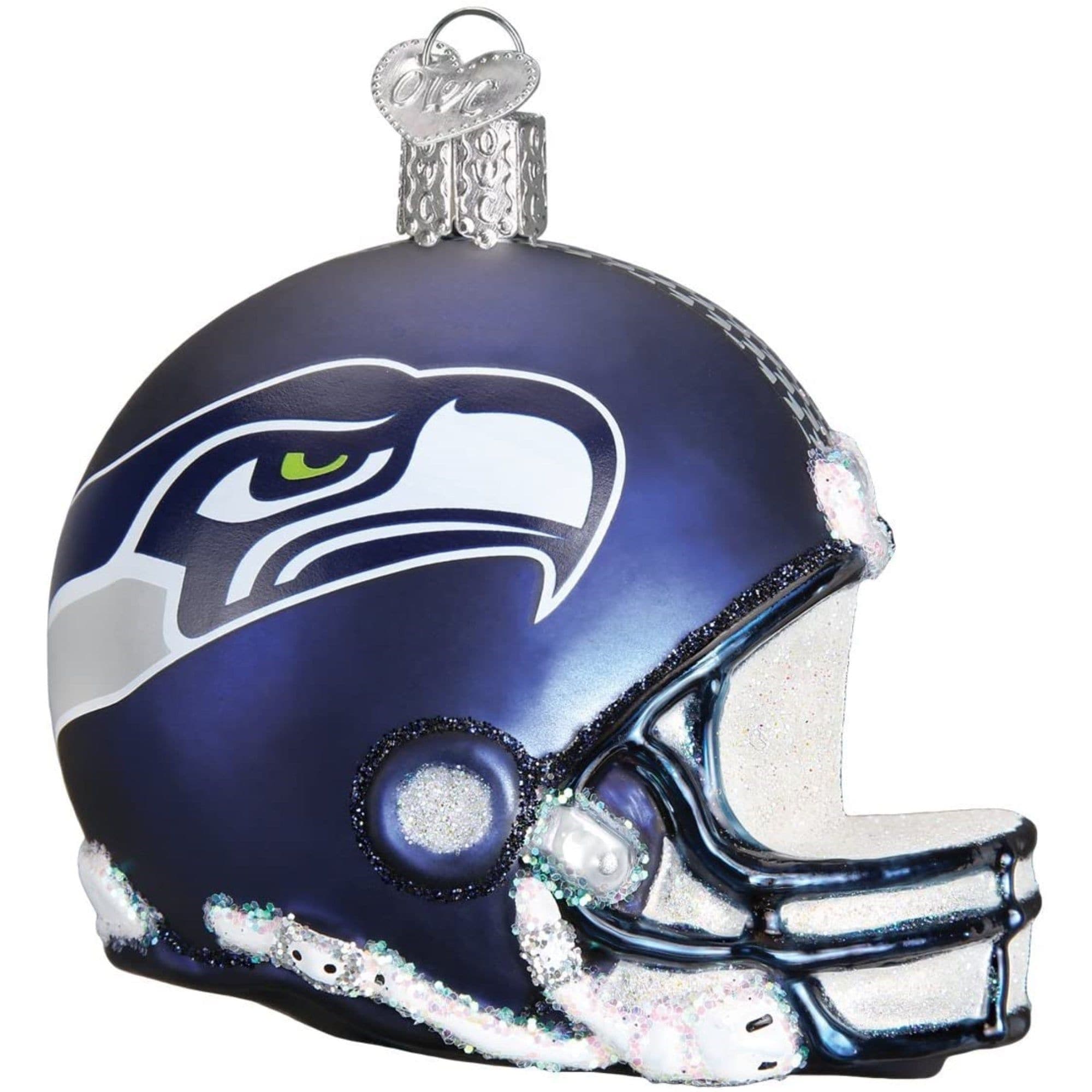 Old World Christmas 729343729170 Blown Glass Ornament for Christmas Tree - Seattle Seahawks Helmet