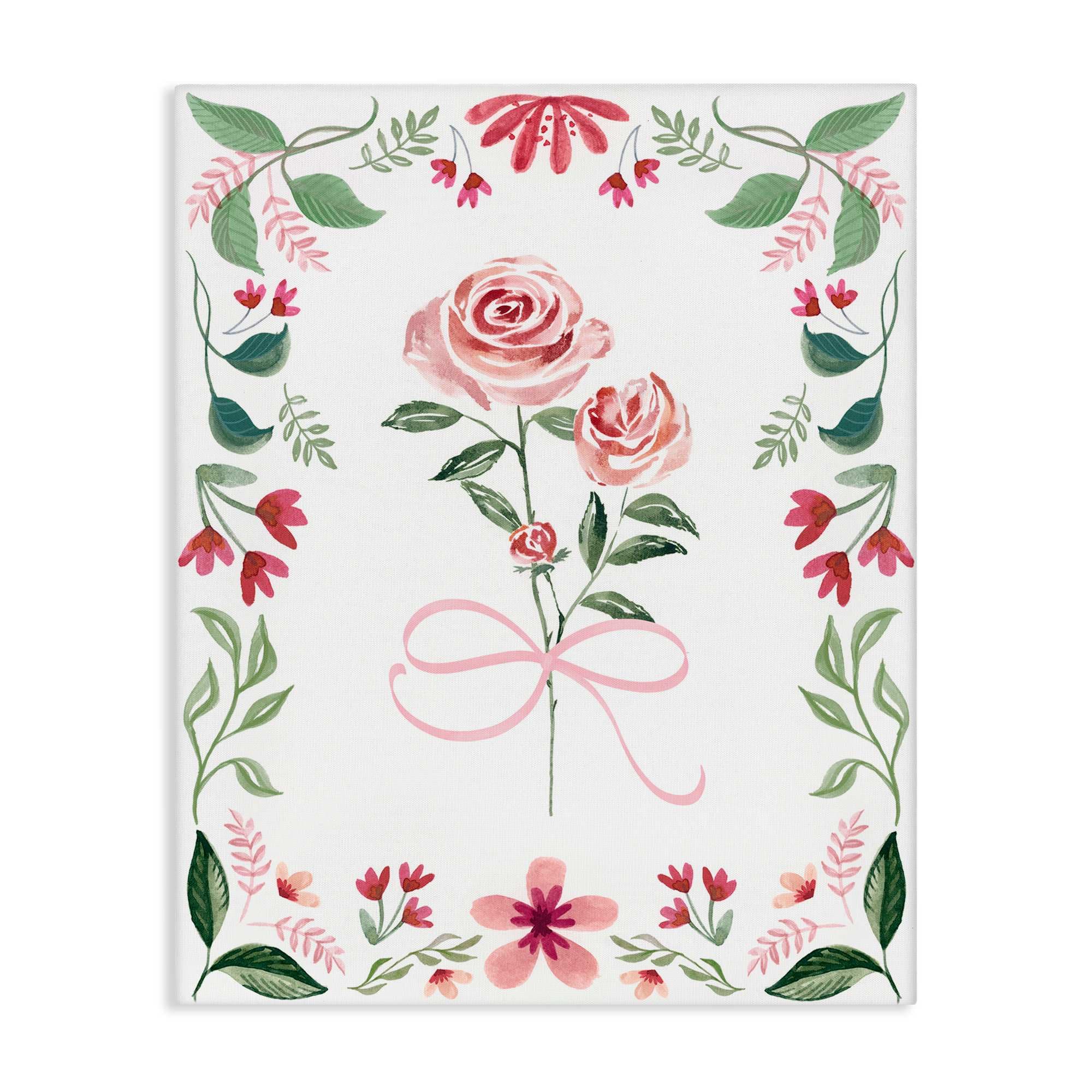 Stupell Industries BS-202-CN-24X30 Delicate Roses Floral Border Canvas Wall Art By Kristen Brockmon 24 x 30