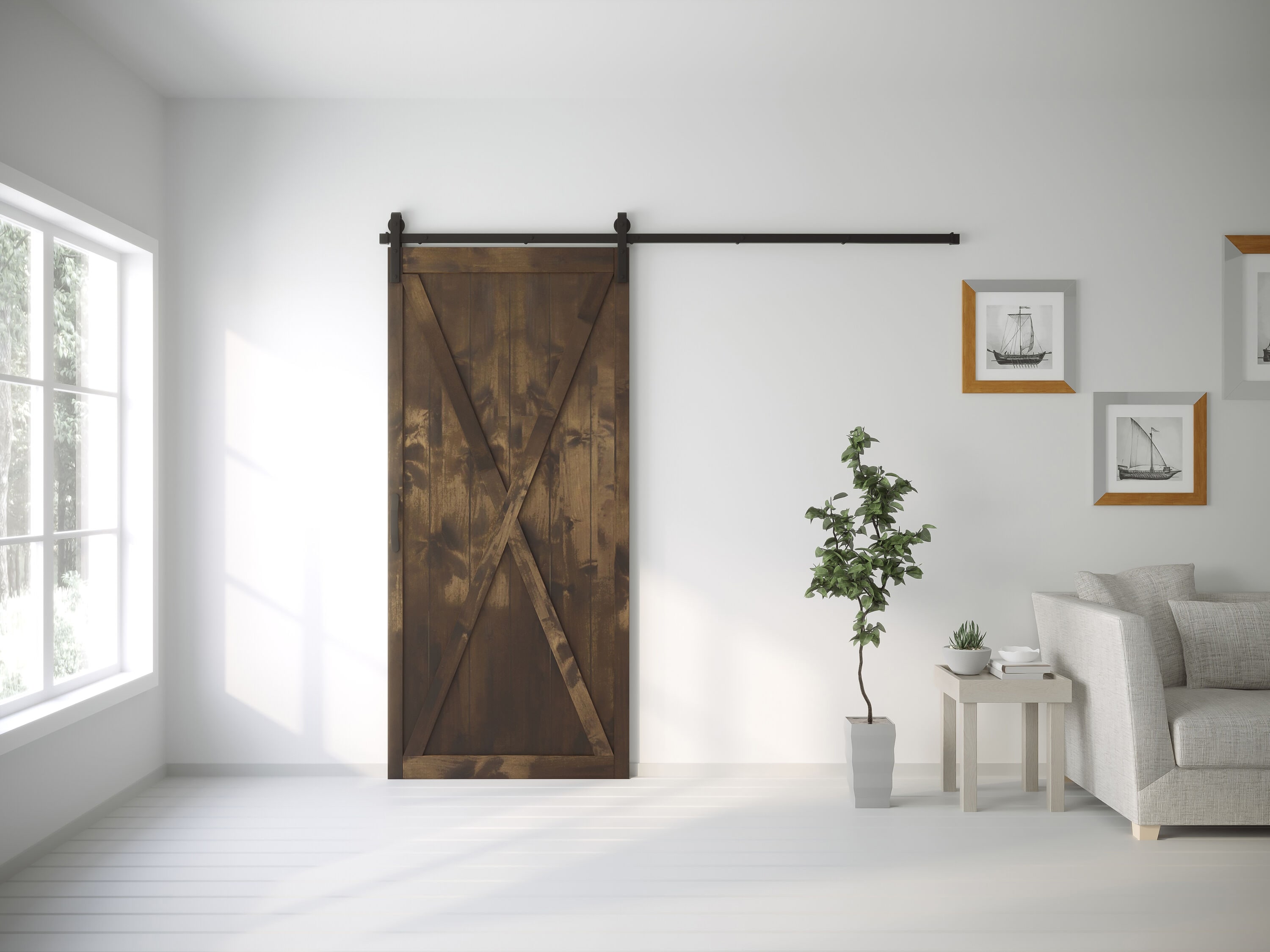 Dogberry DXBAR36DKCHNONEHARD Barn-Doors - View #6