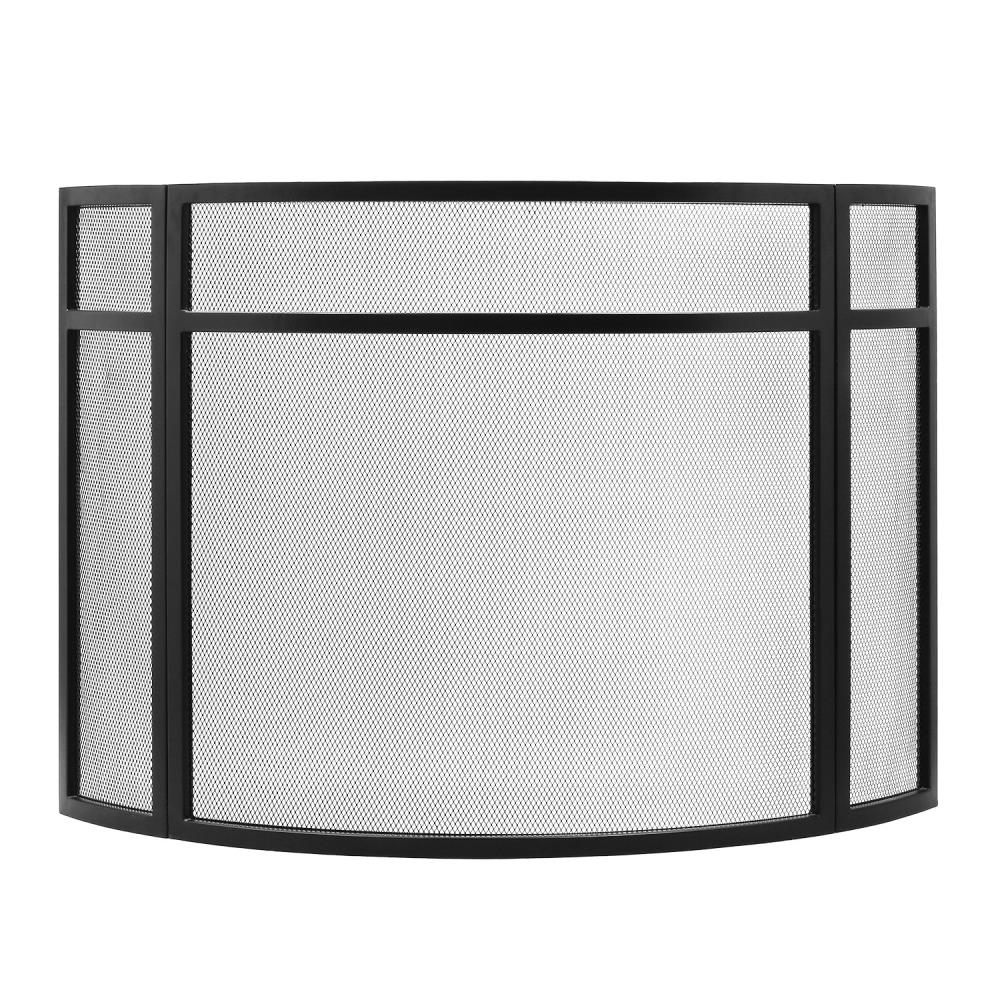 Fireplace Screens, Black Curved Fireplace Screen