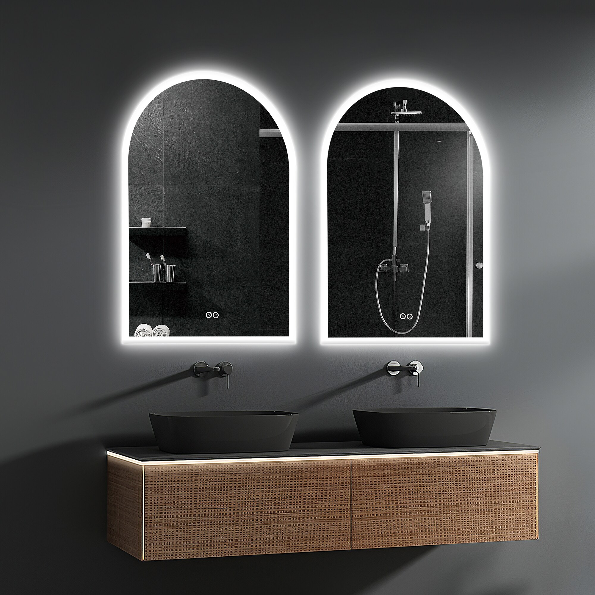 NeuType 30-in x 39-in Dimmable Lighted Sliver Fog Free Frameless Bathroom  Vanity Mirror in the Bathroom Mirrors department at
