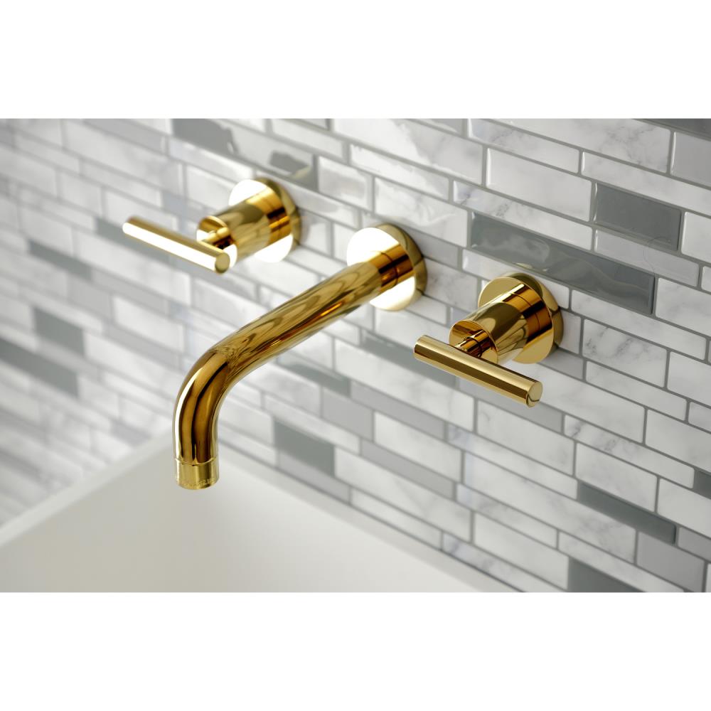 Kingston Brass Manhattan Widespread Bathroom Faucet With Drain