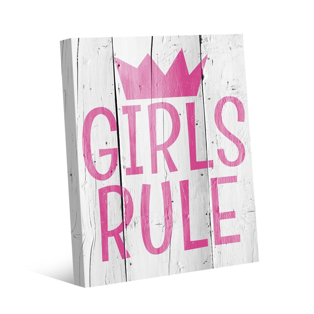 Creative Gallery KDG000205CAN20X24TX Girls Rule 24-in H x 20-in W Whimsical Print on Canvas