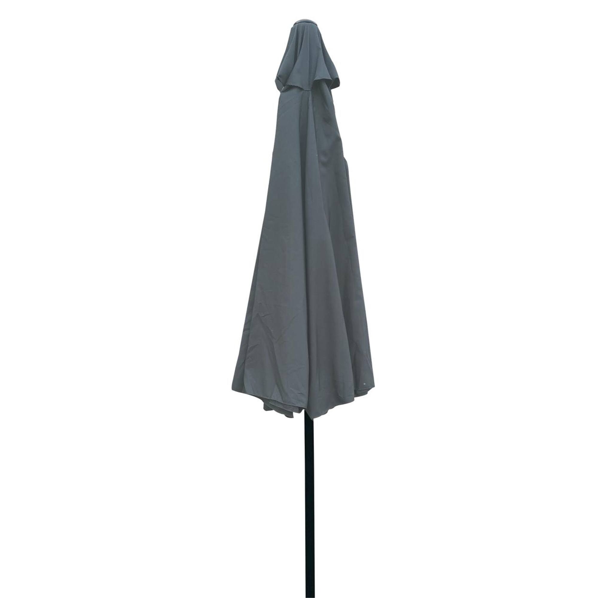 Yiekholo 10 Ft Round Dark Gray Patio Umbrella With Crank Handle And 