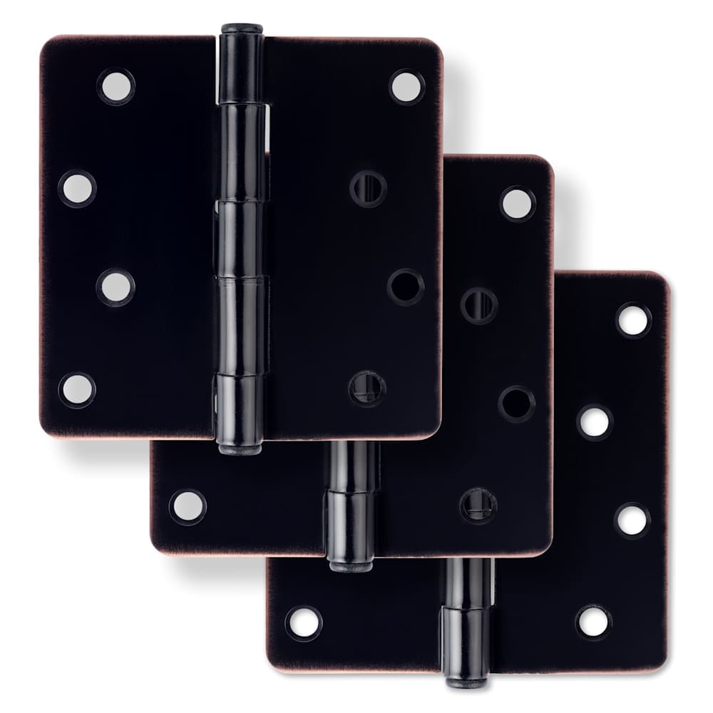 Miseno  MDH4013 4 x 4 Plain Bearing 1/4 Inch Radius Corner Door Hinge  Pack of 3