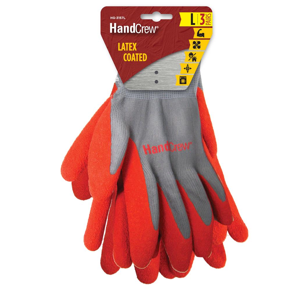 Work Gloves, Red Latex, Size S