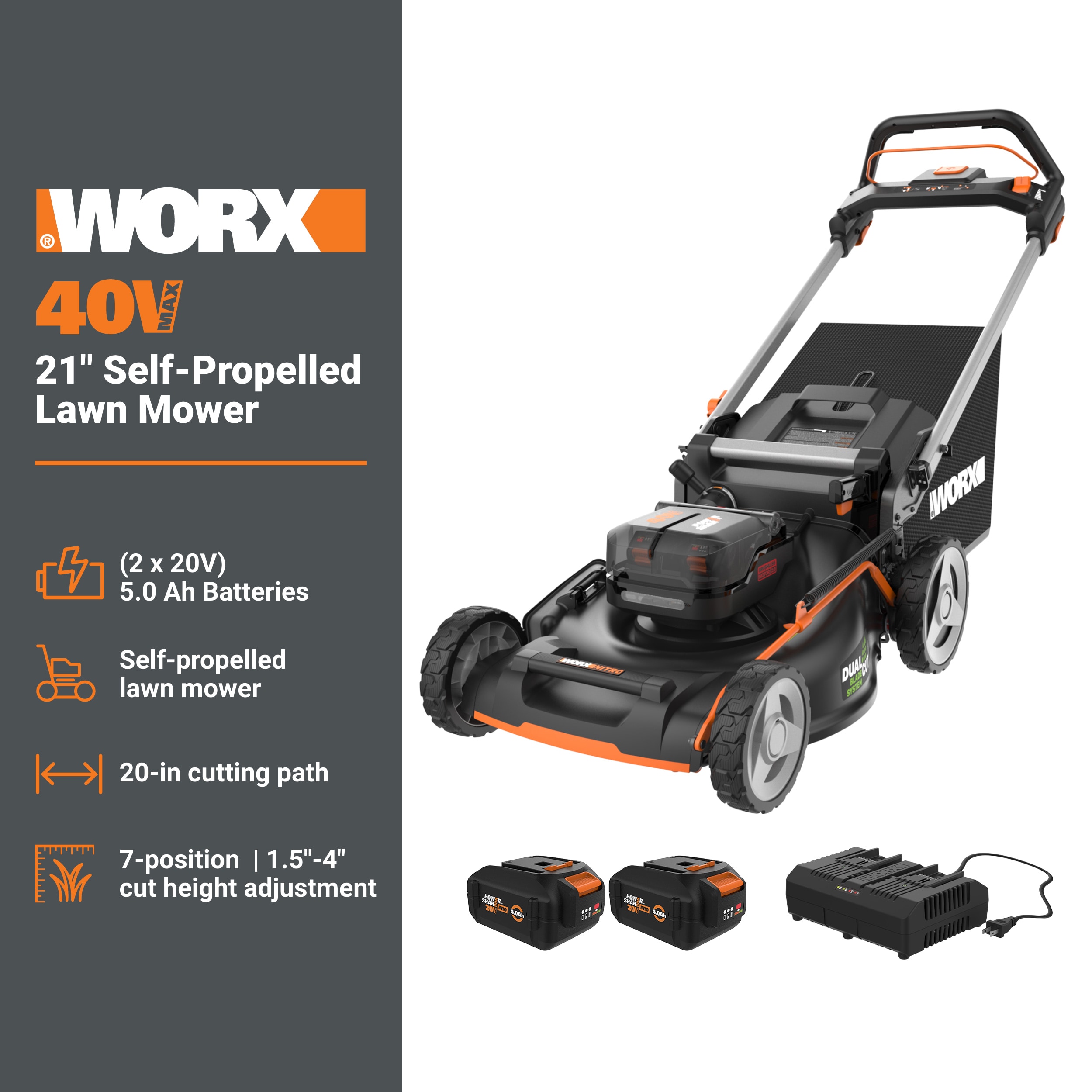 WORX WP773 Cordless-Elec-Push-Mowers - View #2