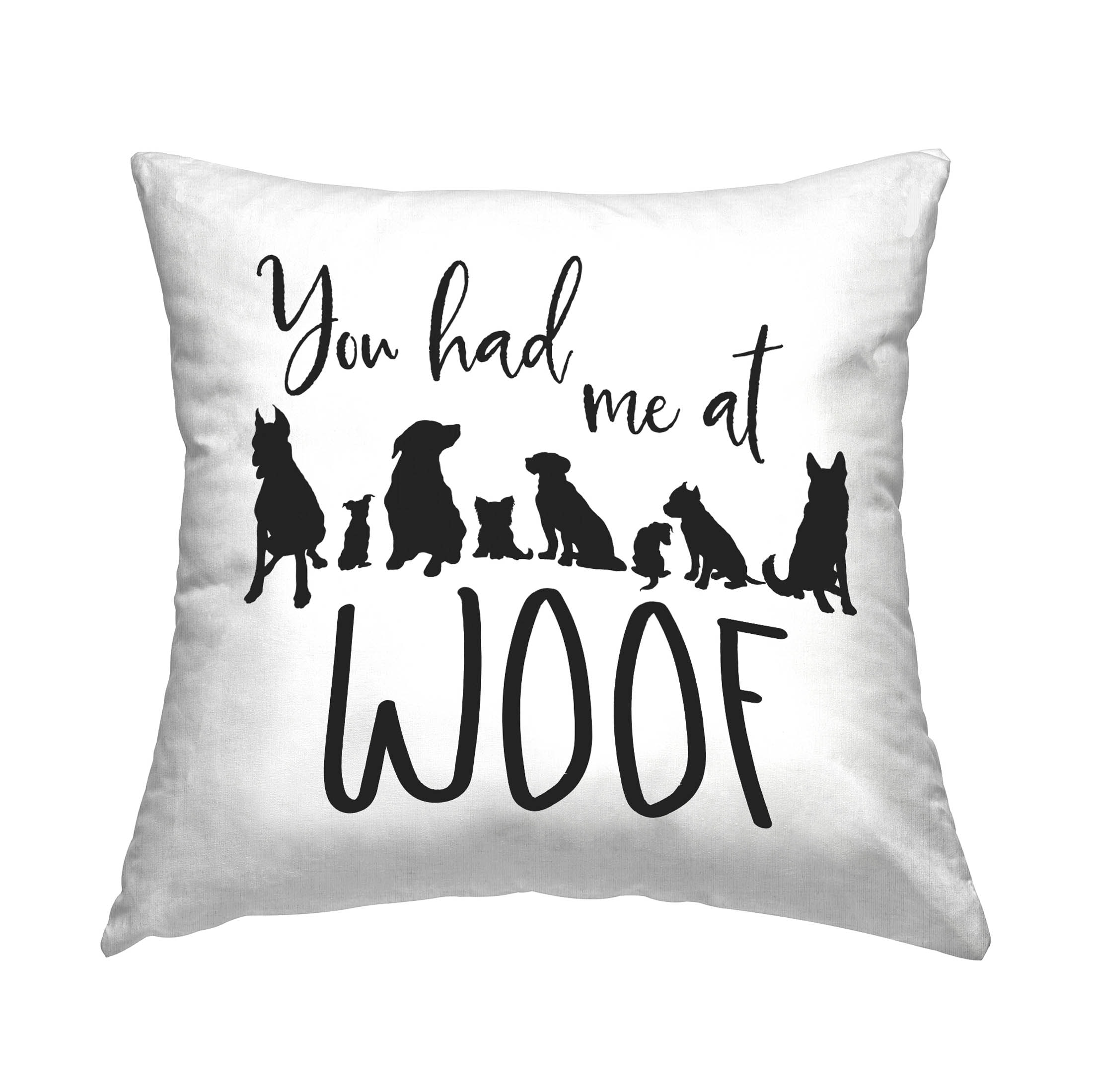 Stupell Industries PLB-375-SQW-18X18 18-in x 18-in Black Square Indoor Decorative Pillow