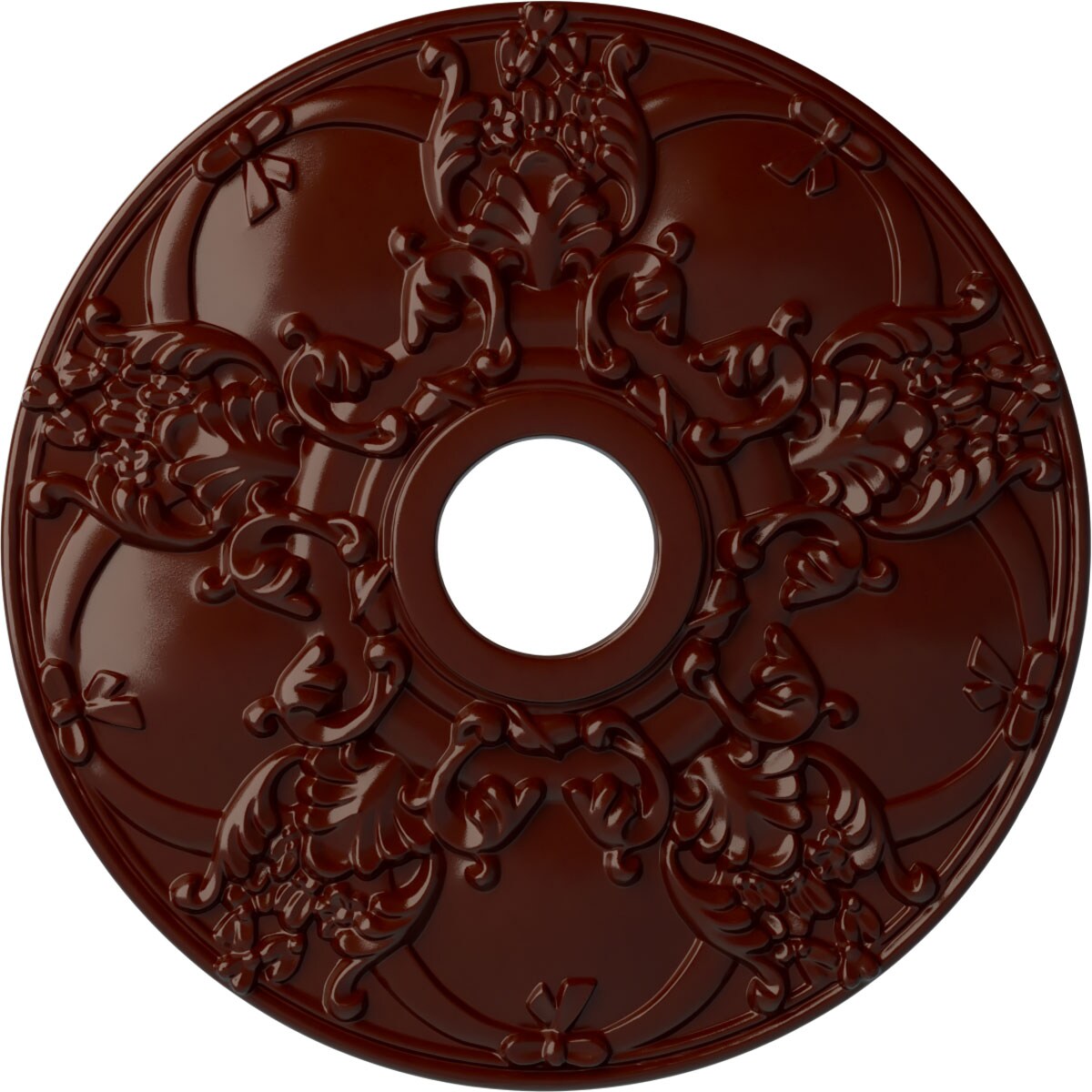 Ekena Millwork CM18NOBMF Norwich 18-in W x 18-in L Painted Brushed Mahogany Polyurethane Whole Ceiling Medallion