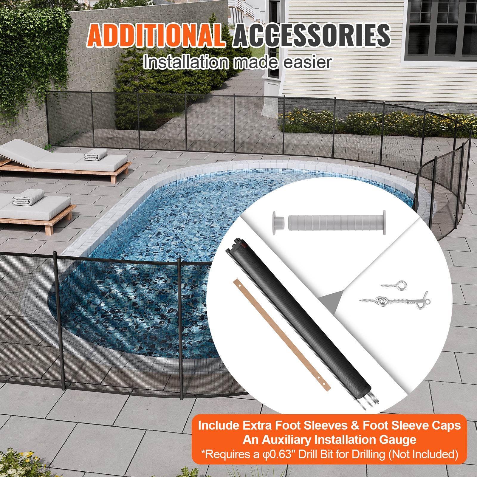 VEVOR 4-ft X 12-ft Black Aluminum Vinyl Pool Safety Barrier Panel ...