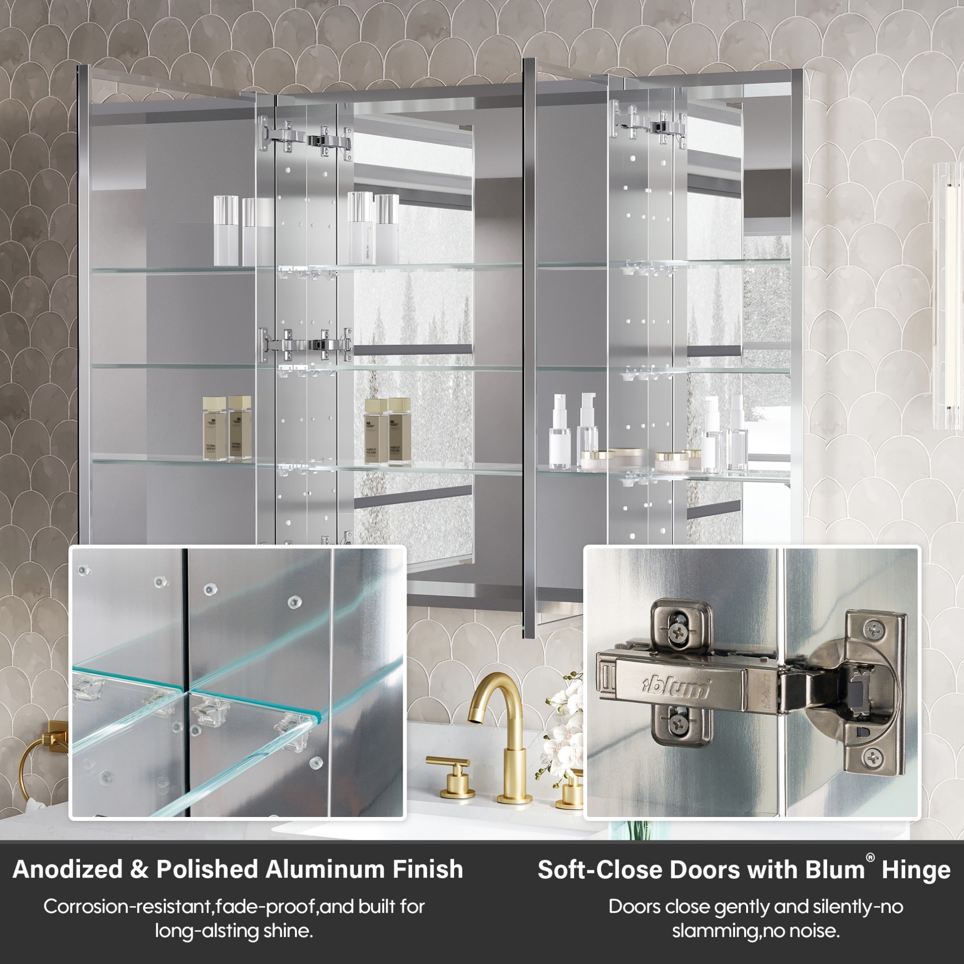 WELLFOR JRA24L12L32 Bathroom-Medicine-Cabinets - View #6