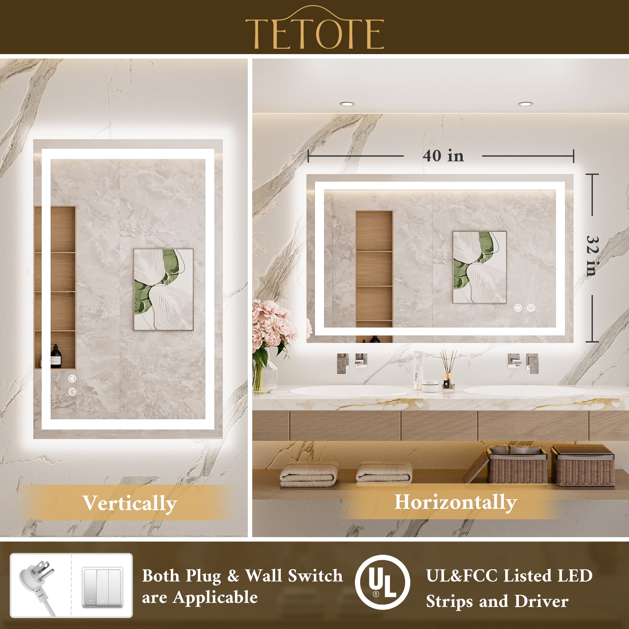 TETOTE LW-TE-BM54-10181F Framed-Bath-Mirrors - View #3