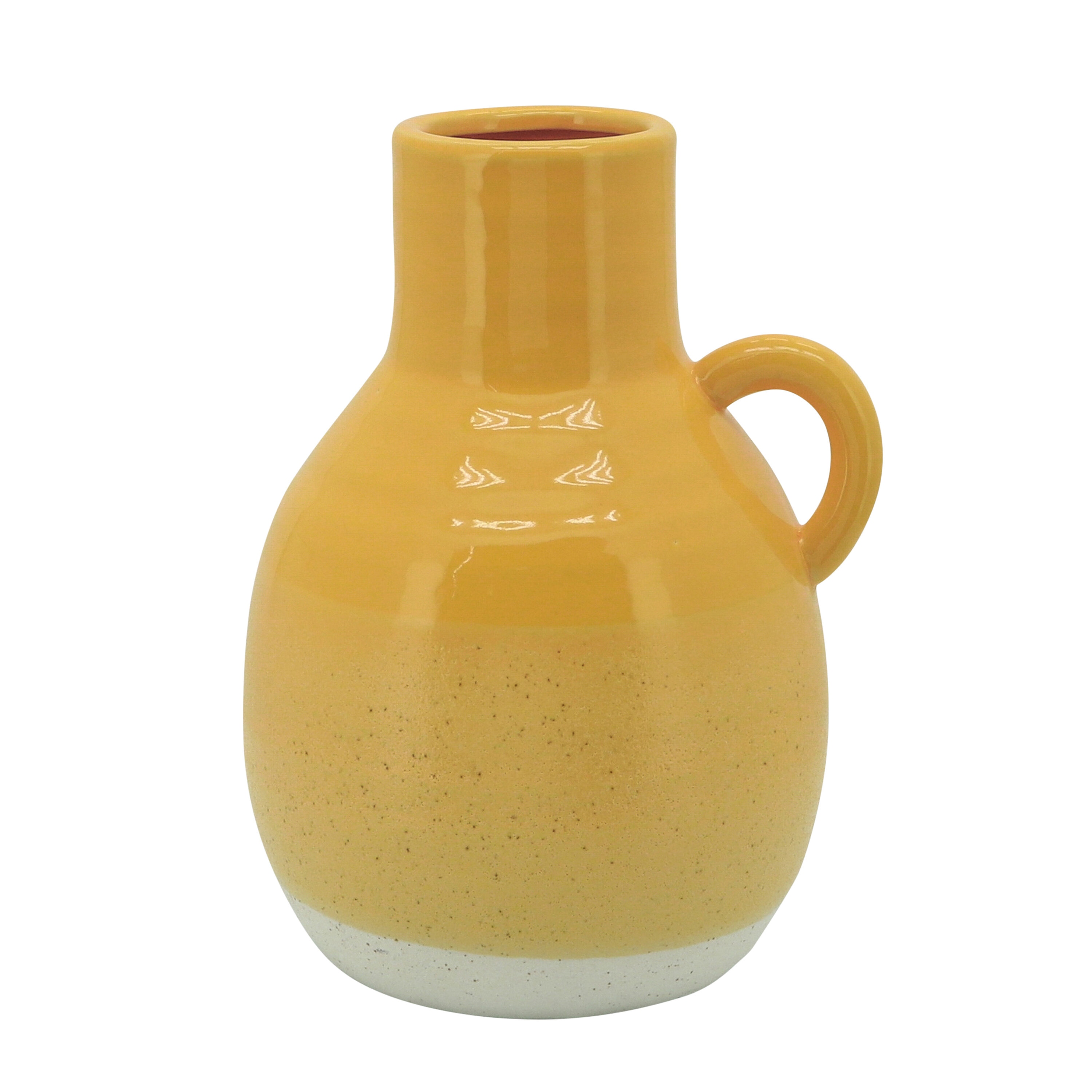 Sagebrook Home 13919-11 Yellow Ceramic Modern Decorative Jar