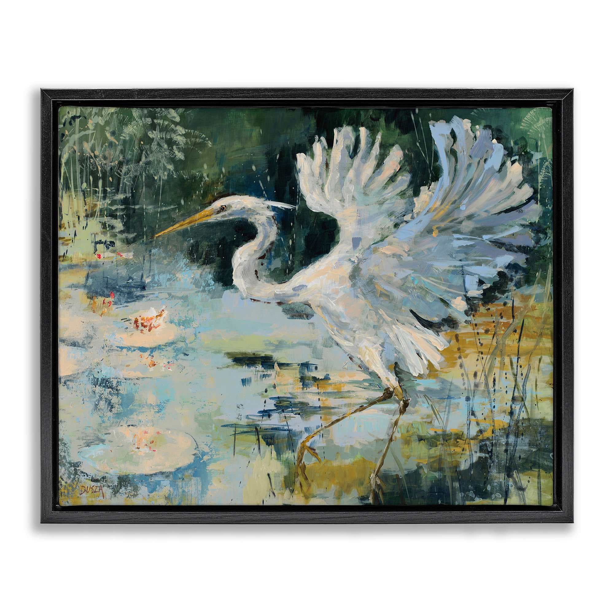 Stupell Industries BS-773-FFB-24X30 Heron with Spread Wings Floating Frame design by Dusza