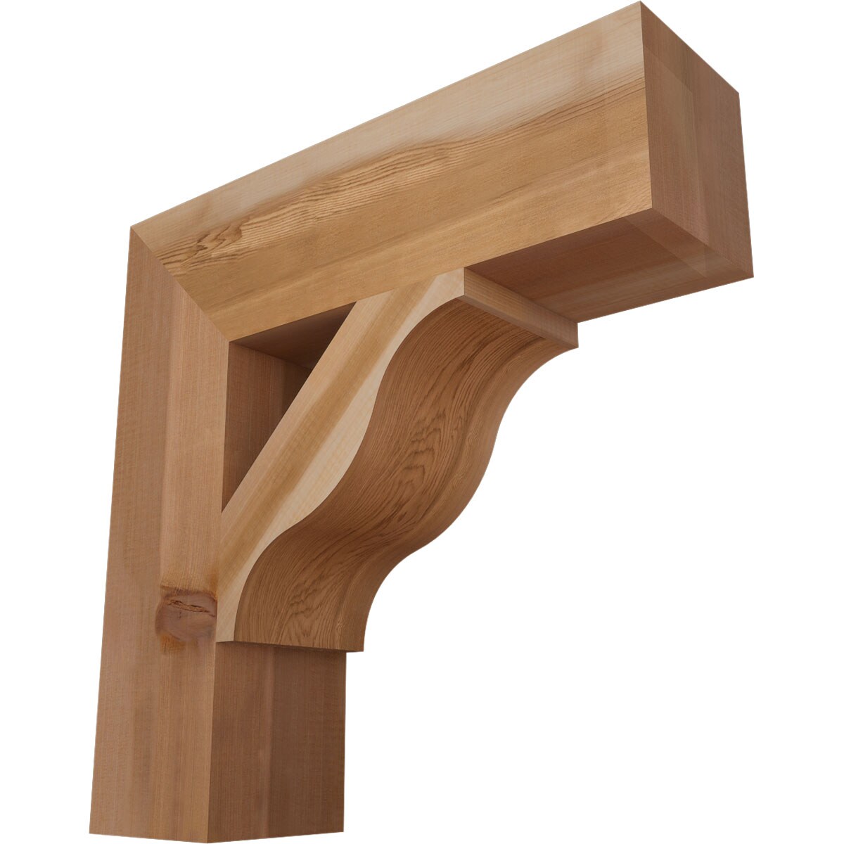 Ekena Millwork BKT06X22X22FST05SWR Funston Block Smooth 5-1/2-in x 22-in x 22-in Western red cedar Brown Wood Standard bracket