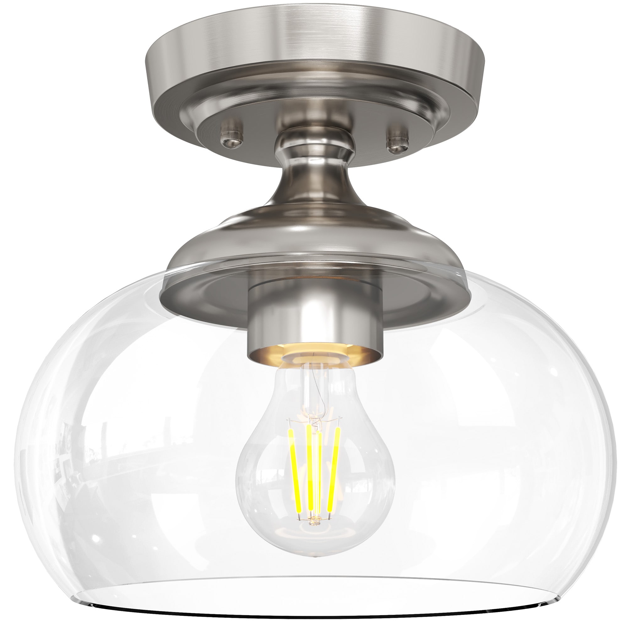 CO-Z HCF-15M6-NI 1 -Light 8.3-in Brushed Nickel Semi Flush Mount Light